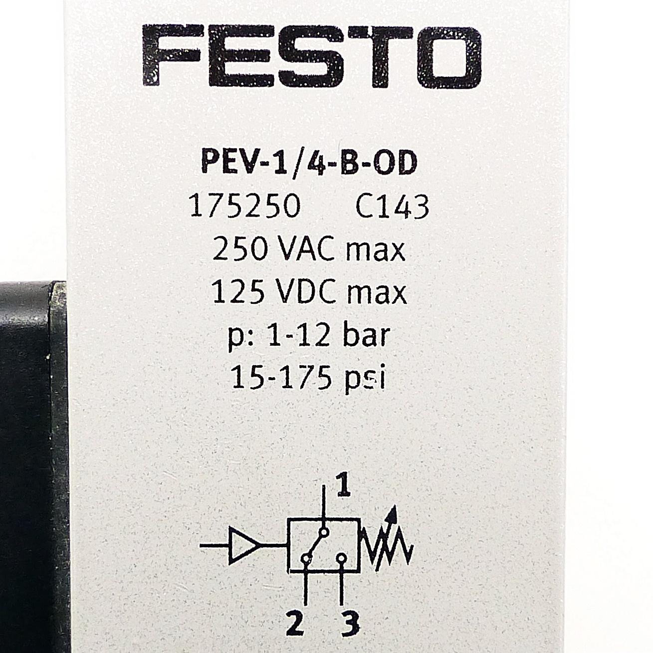 Produktfoto 2 von FESTO Druckschalter mit Abzweigmodul PEV-1/4-B-OD