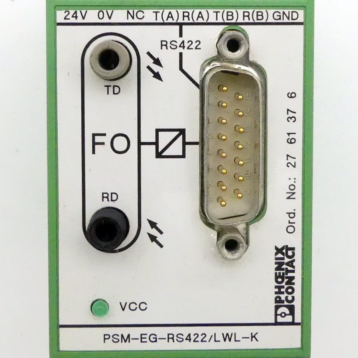 Produktfoto 2 von PHOENIX CONTACT Schnittstellenmodul PSM-EG-RS422/LWL-K