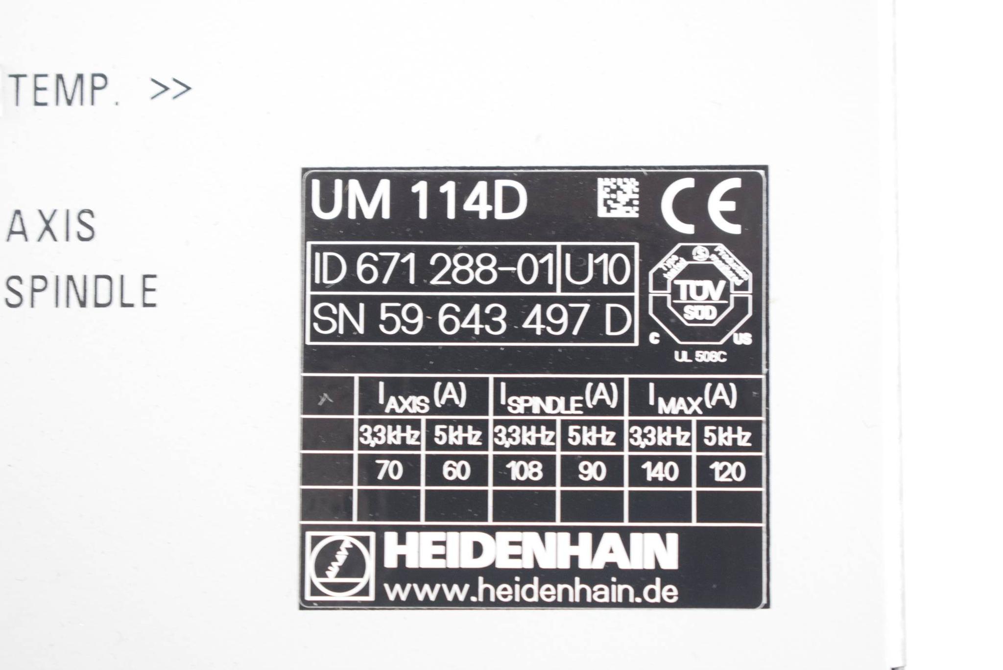 Produktfoto 3 von Heidenhain Umrichter - Leistungsmodul UM 114D ( 671288-01 ) Ver. U10