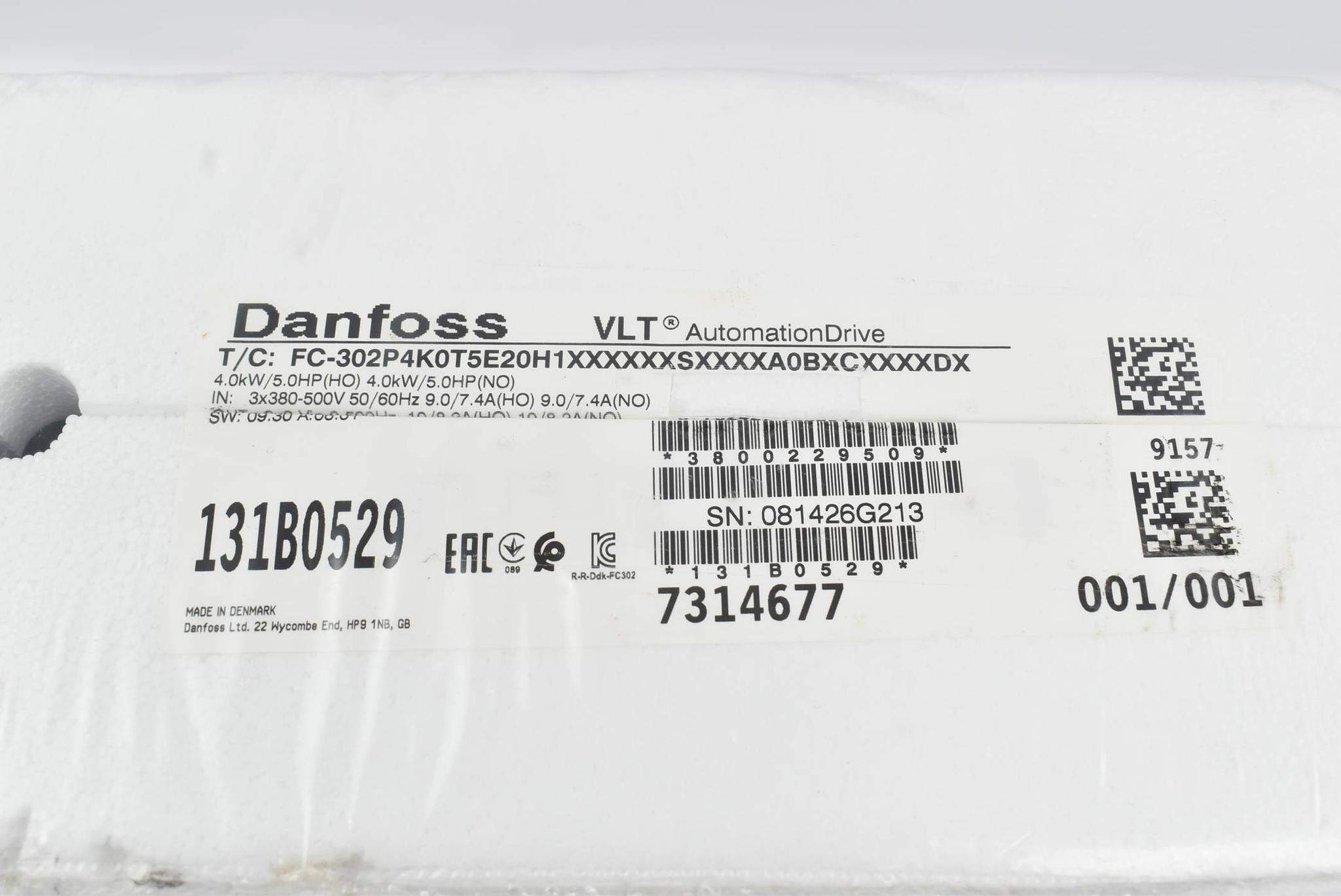 Produktfoto 1 von Danfoss VLT® AutomationDrive FC-302P4K0T5E20H1XXXXXXSXXXXA0BXCXXXXDX / 131B0529