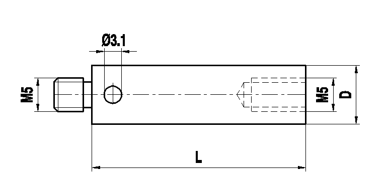 Produktfoto 1 von M5 Verlängerung, Titan, L 120 mm, D 18 mm , für Zeiss Anwendungen