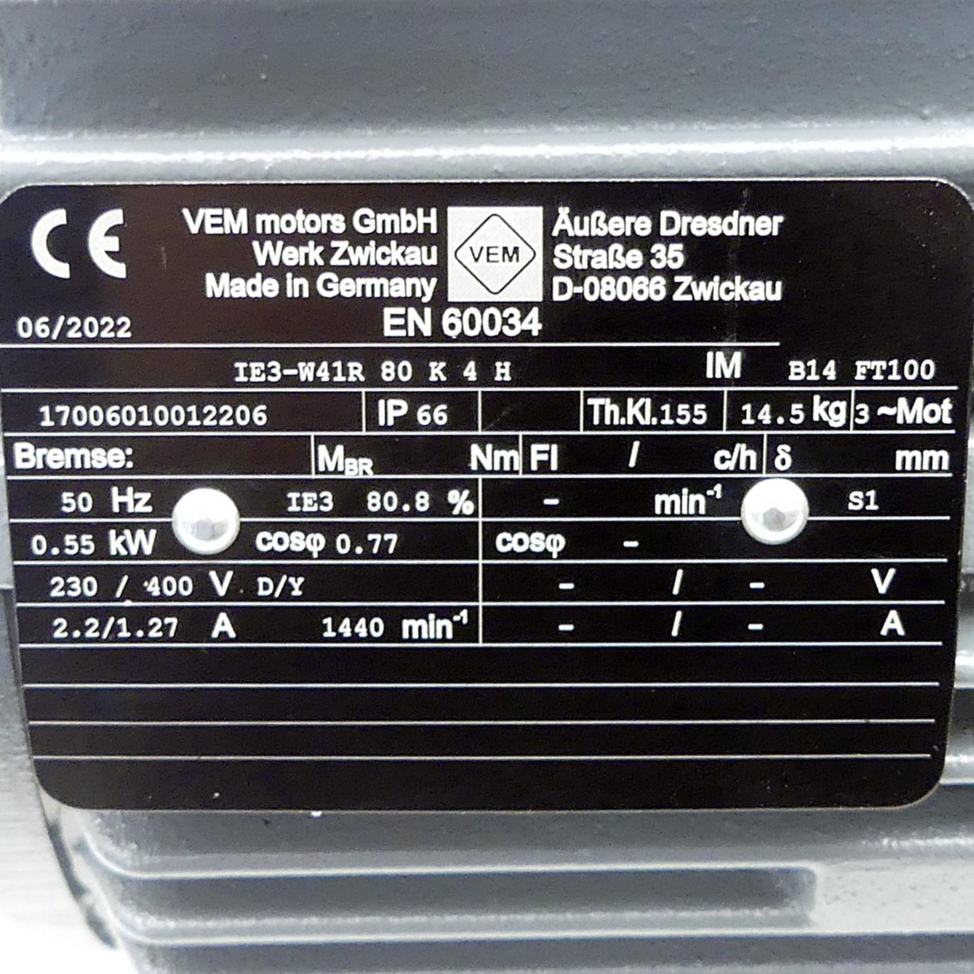 Produktfoto 2 von VEM MOTORS IEC-Drehstrom-Asynchronmotor