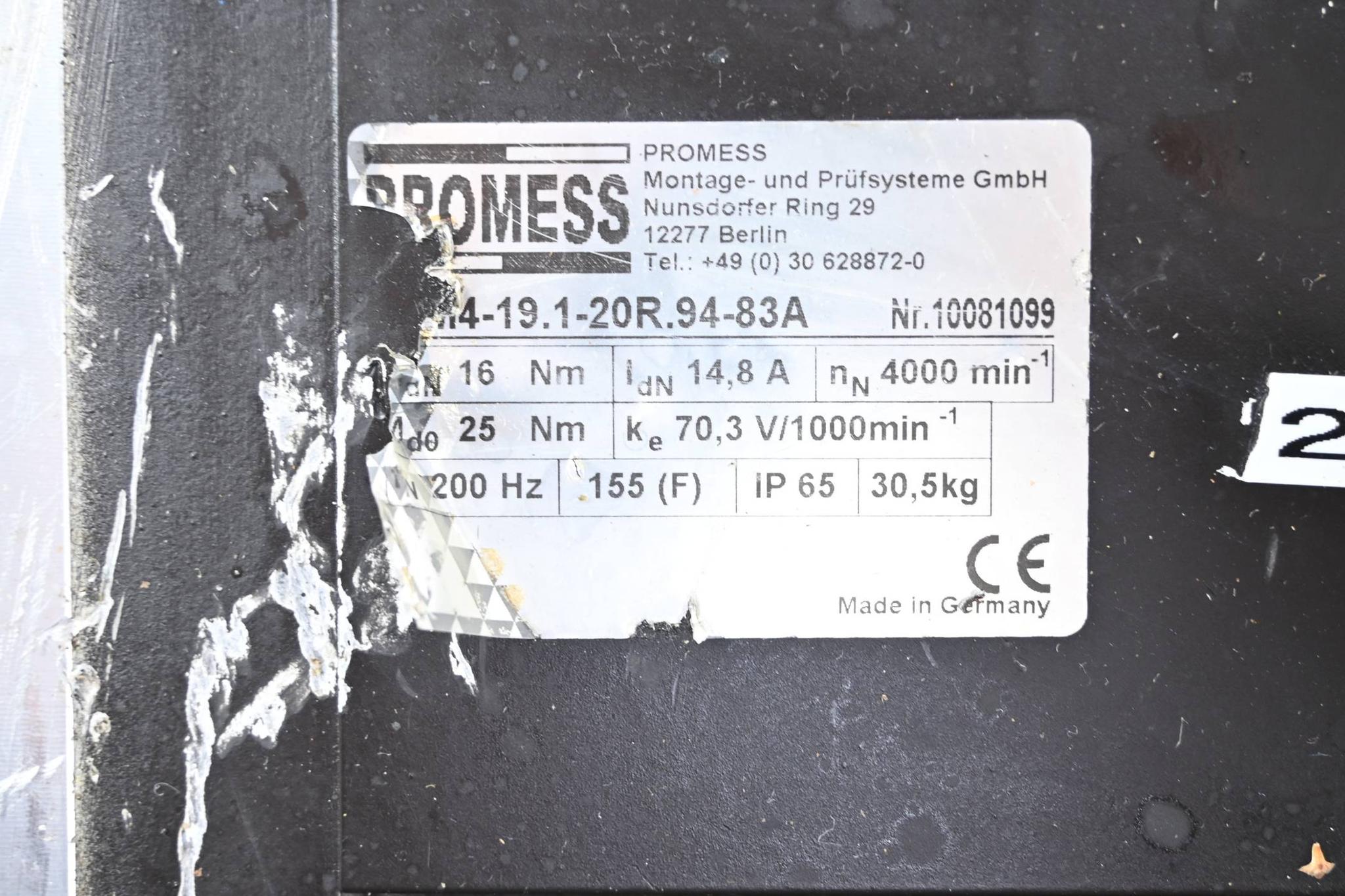 Produktfoto 1 von Promess Motor DSM4-19.1-20R.94-83A inkl. Neugart Getriebe 100345492