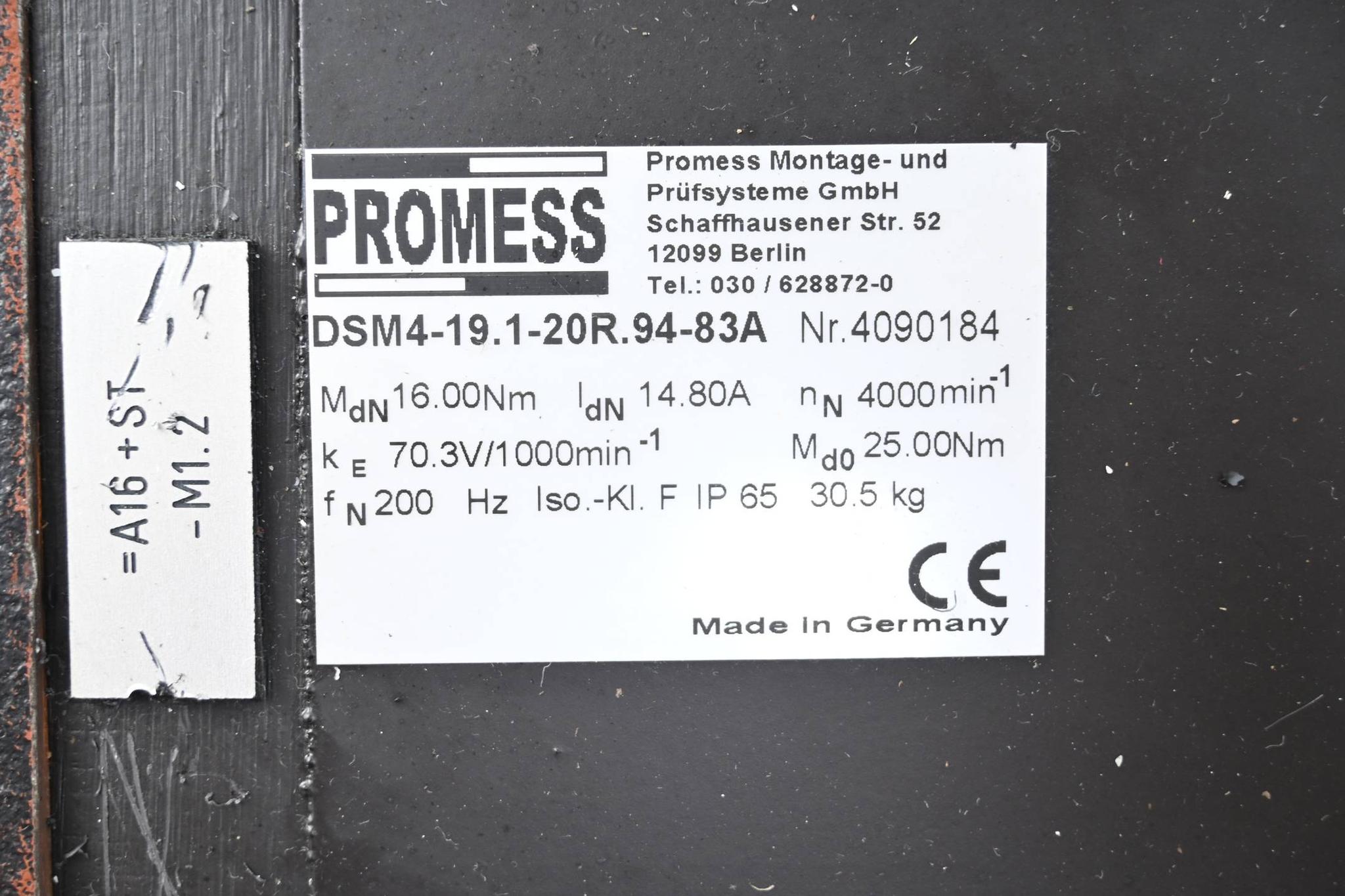 Produktfoto 1 von Promess Motor DSM4-19.1-20R.94-83A inkl. Vogel Getriebe