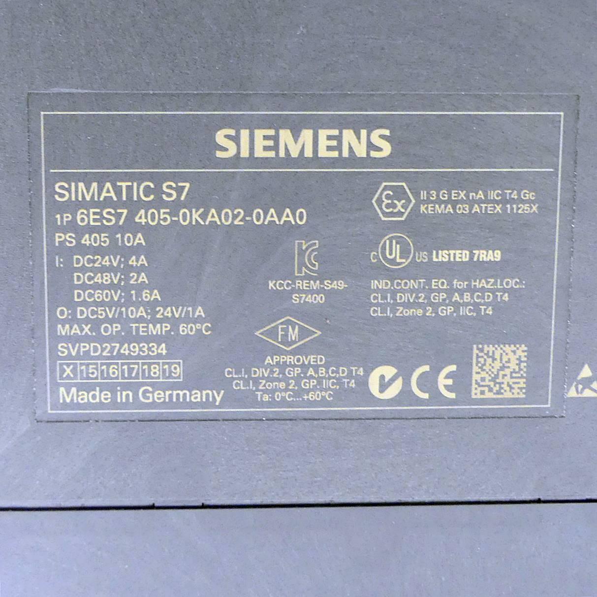 Produktfoto 2 von SIEMENS Stromversorgung PS405