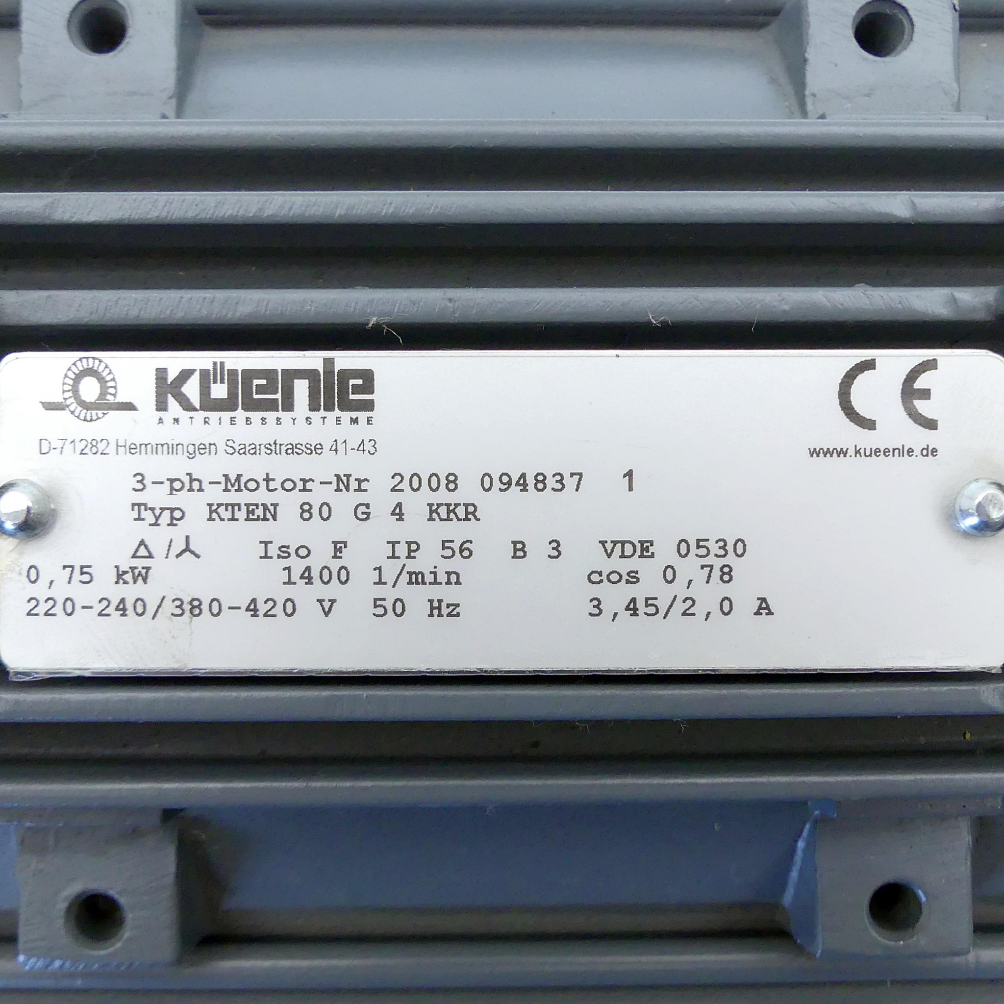 Produktfoto 2 von KüENLE Drehstrommotor KTEN 80 G 4 KKR