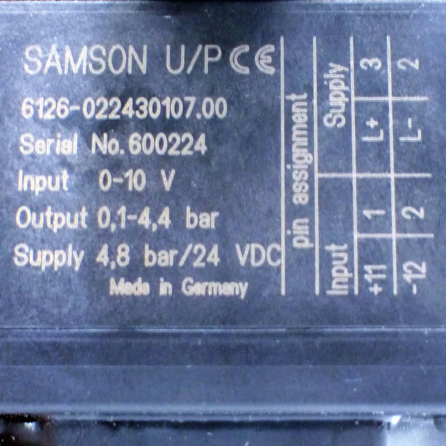 Produktfoto 2 von SAMSON U/P-Umformer