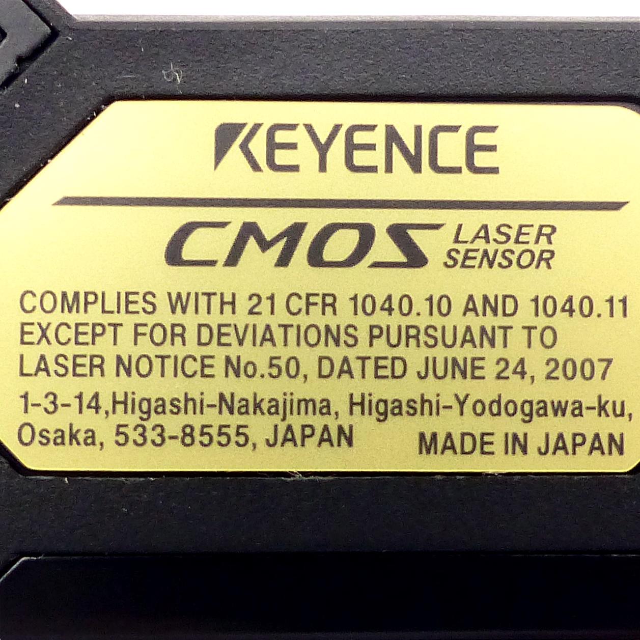 Produktfoto 2 von KEYENCE Digitaler CMOS Lasersensor GV-H45L