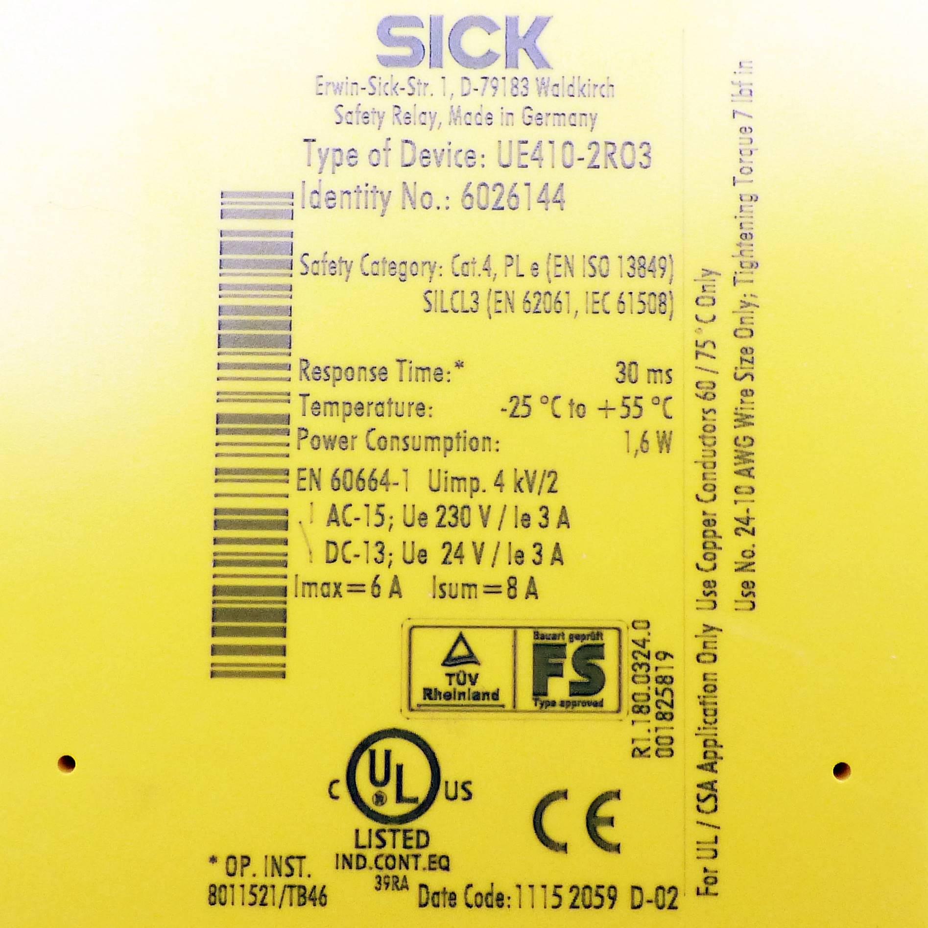 Produktfoto 2 von SICK Ausgangsmodul UE410-2R03