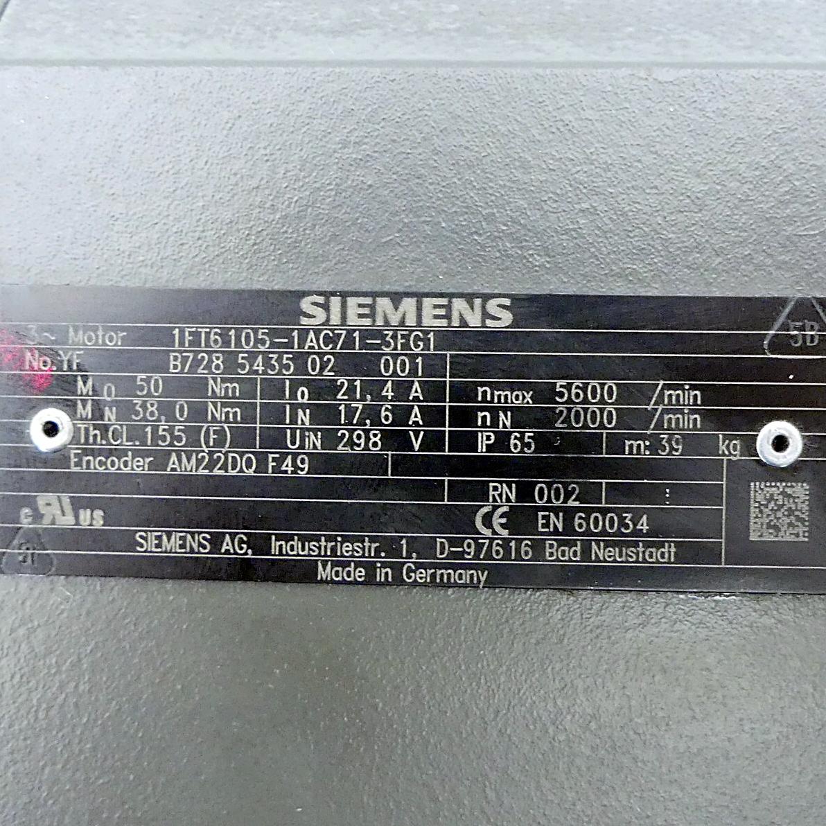 Produktfoto 2 von SIEMENS Bürstenloser Servomotor