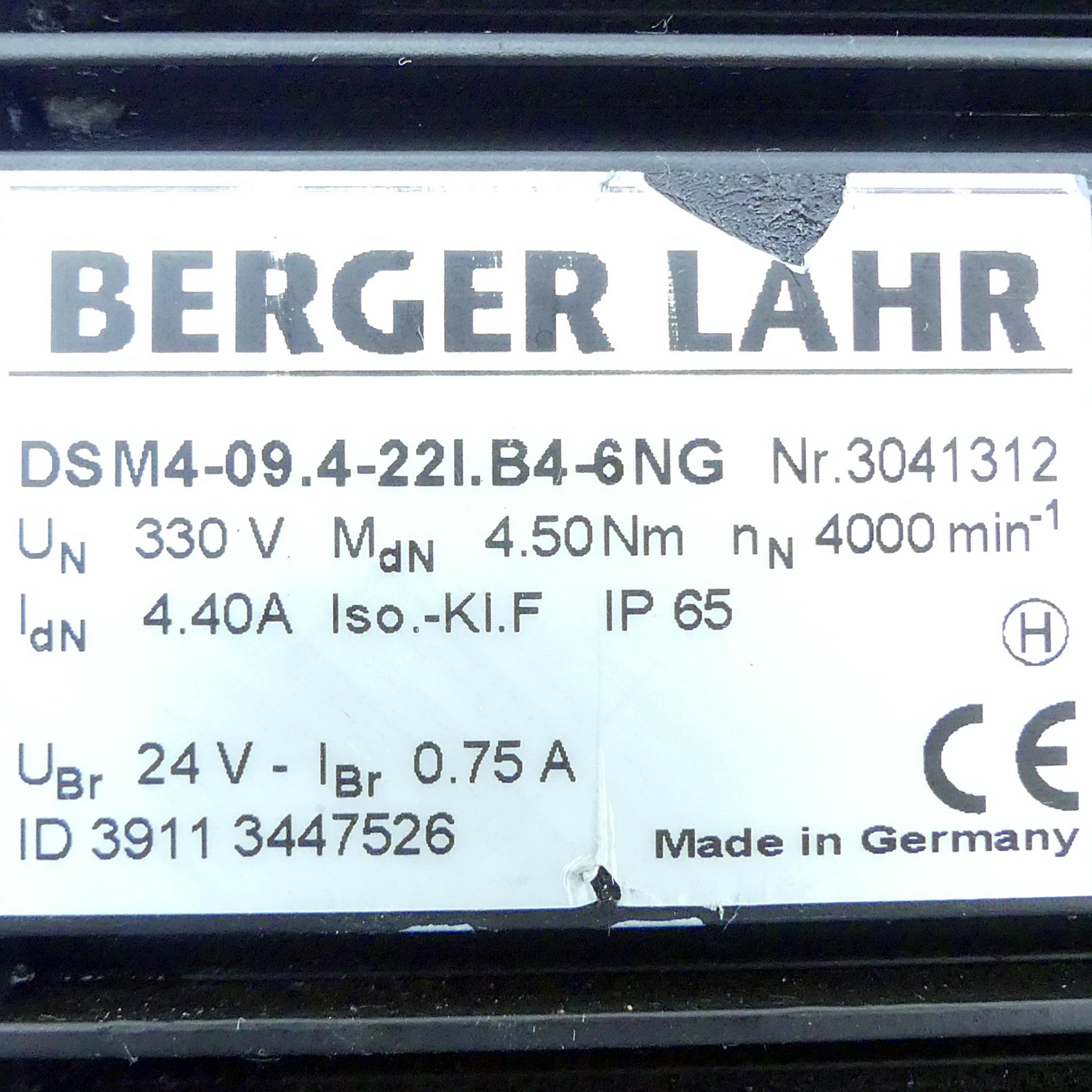 Produktfoto 2 von BERGER LAHR Servomotor DSM4-09.4-22l.B4-6NG