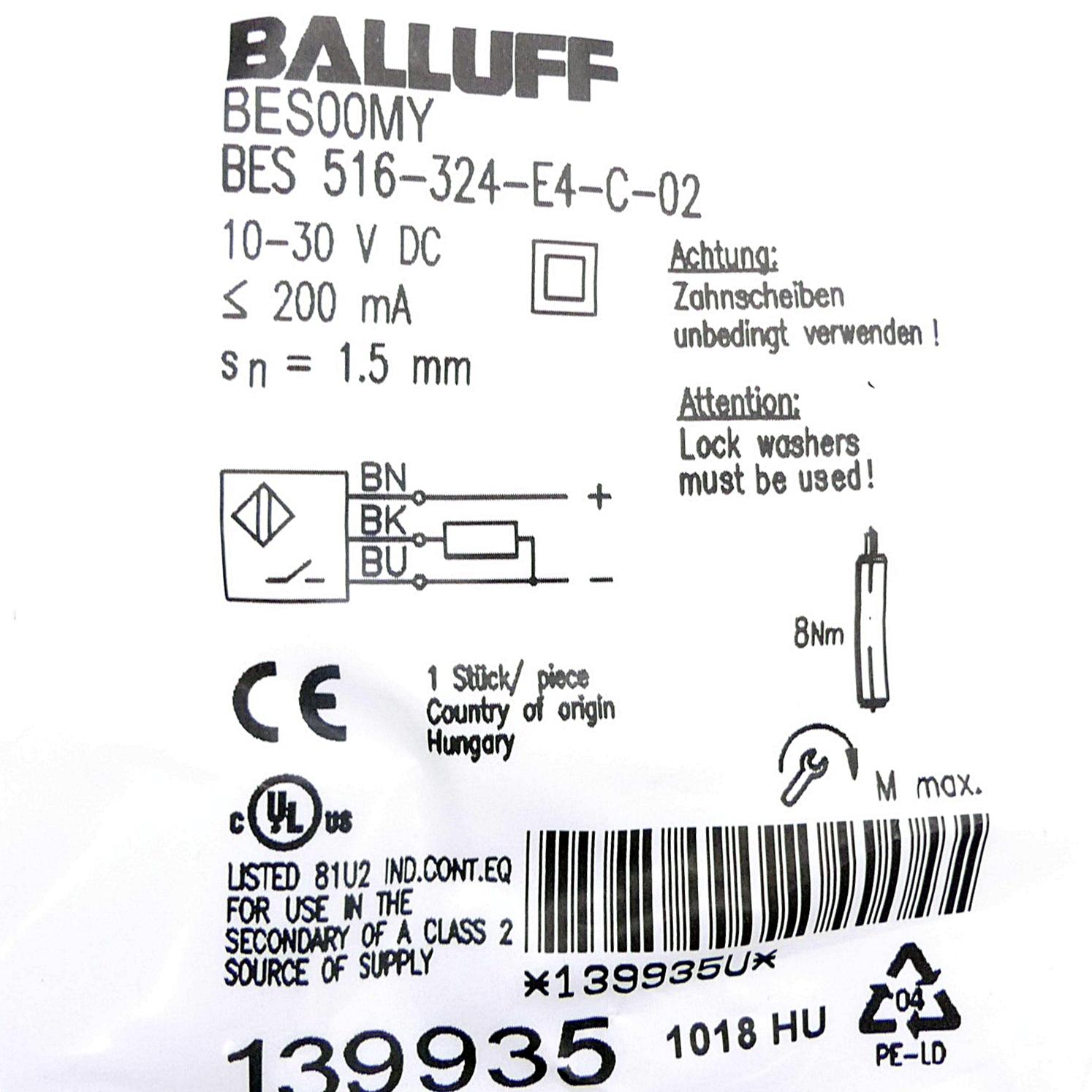 Produktfoto 2 von BALLUFF Induktiver Sensor