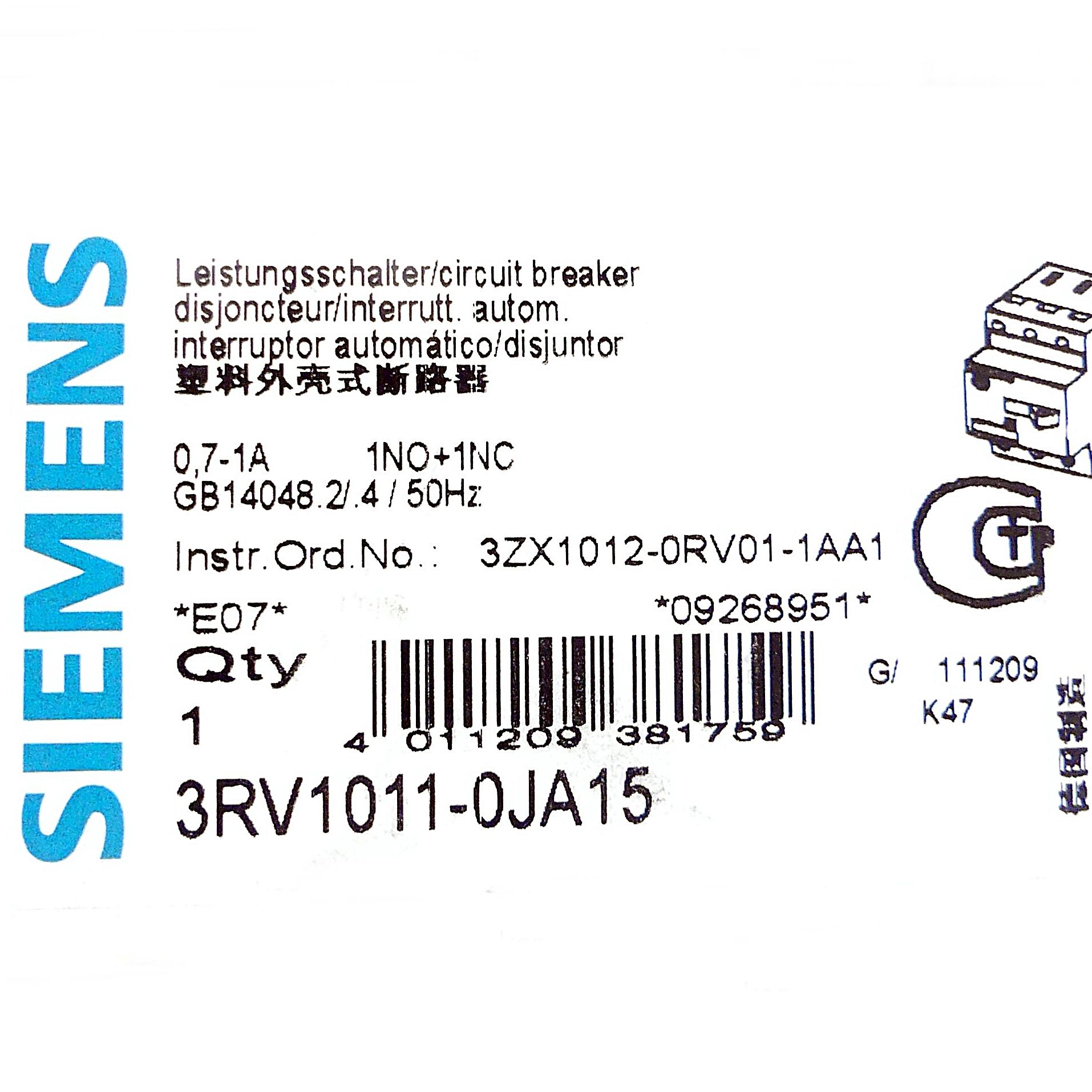 Produktfoto 2 von SIEMENS Leistungsschalter