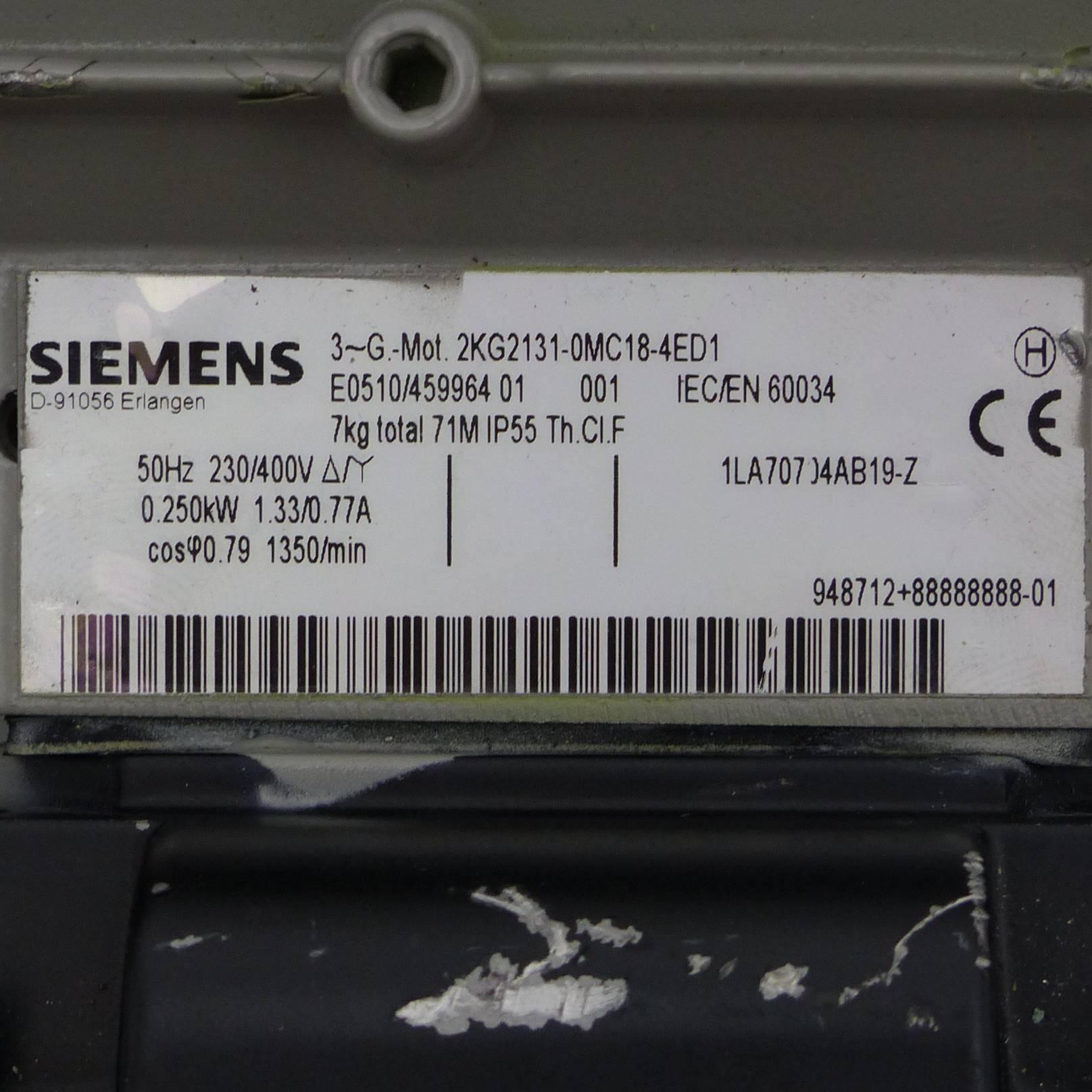 Produktfoto 2 von SIEMENS Getriebemotor 2KG2131-OMC18-4ED1-Z