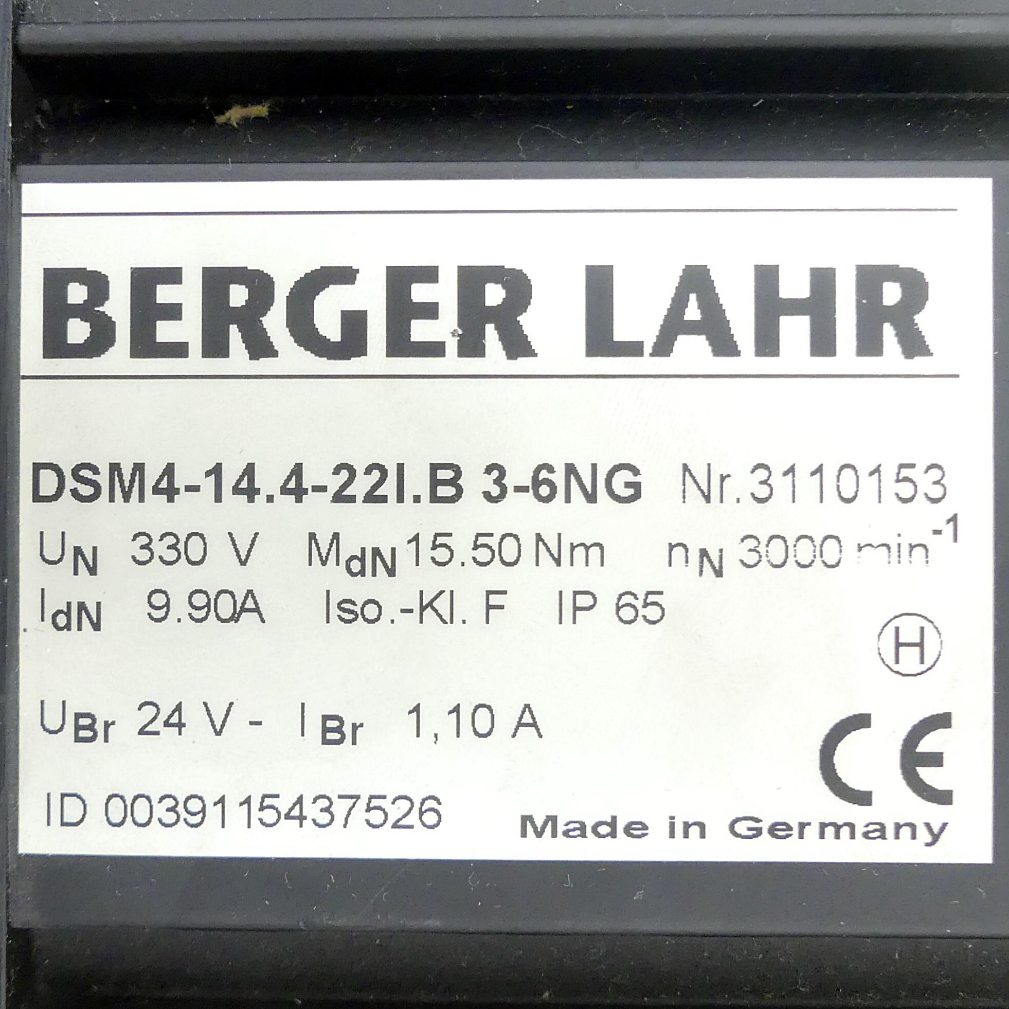 Produktfoto 2 von BERGER LAHR Servomotor DSM4-14-4-22IB3-6NG