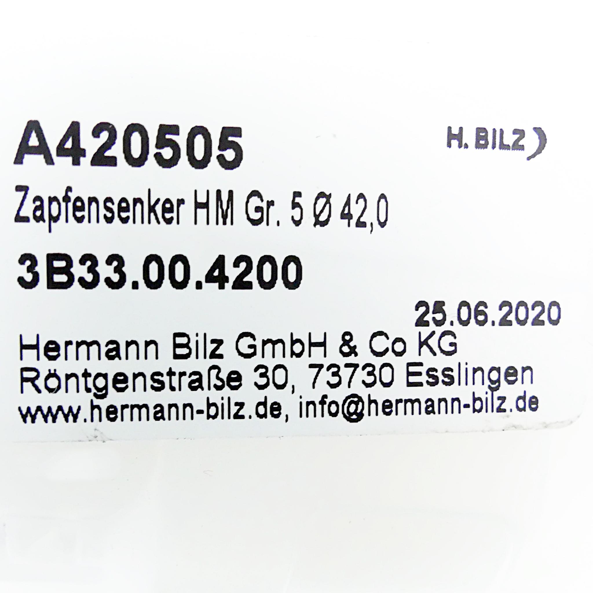 Produktfoto 2 von BILZ Zapfensenker HM Gr.5⌀ 42,0