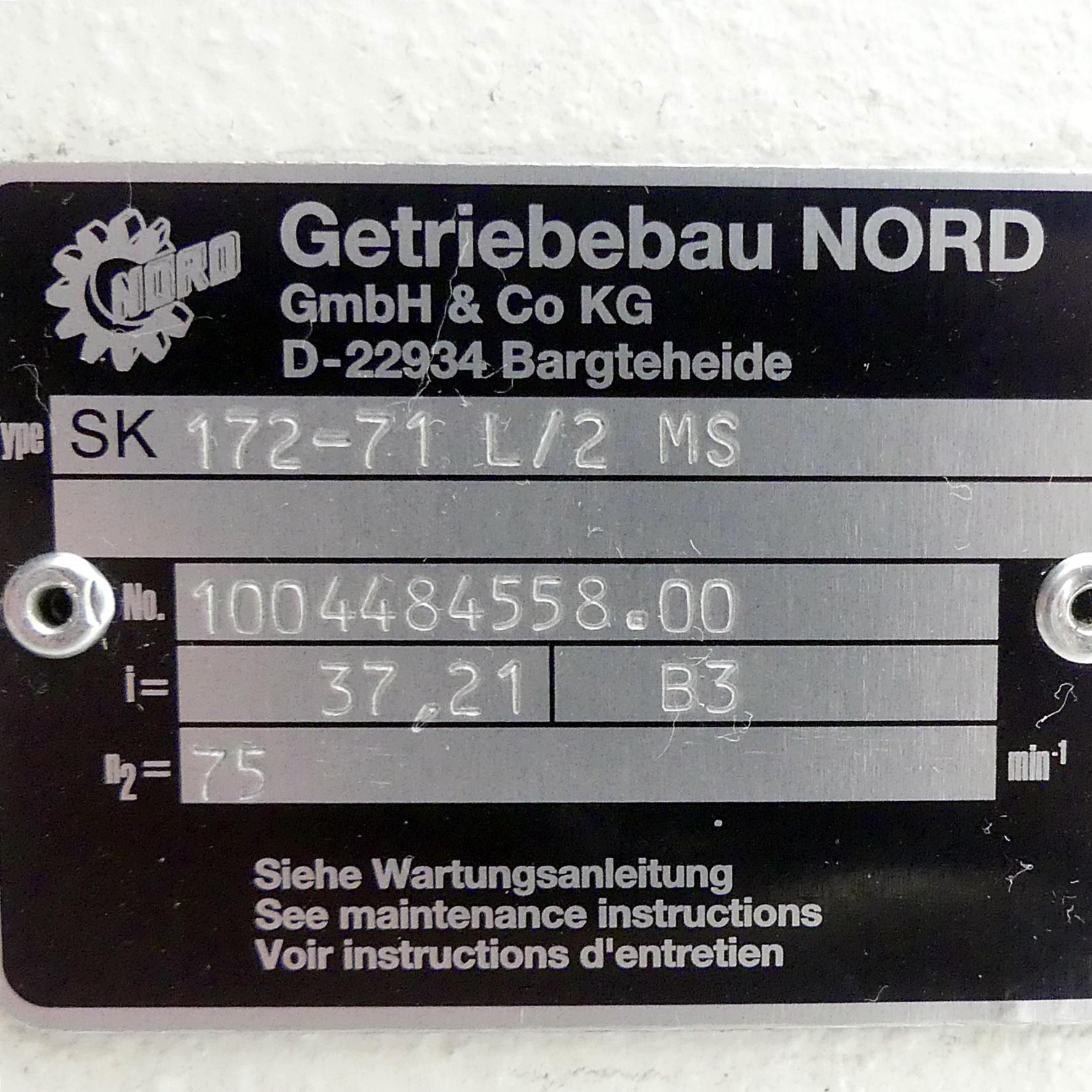 Produktfoto 3 von GETRIEBEBAU-NORD Getriebe motor 71L/2MS + 172-71L/2MS