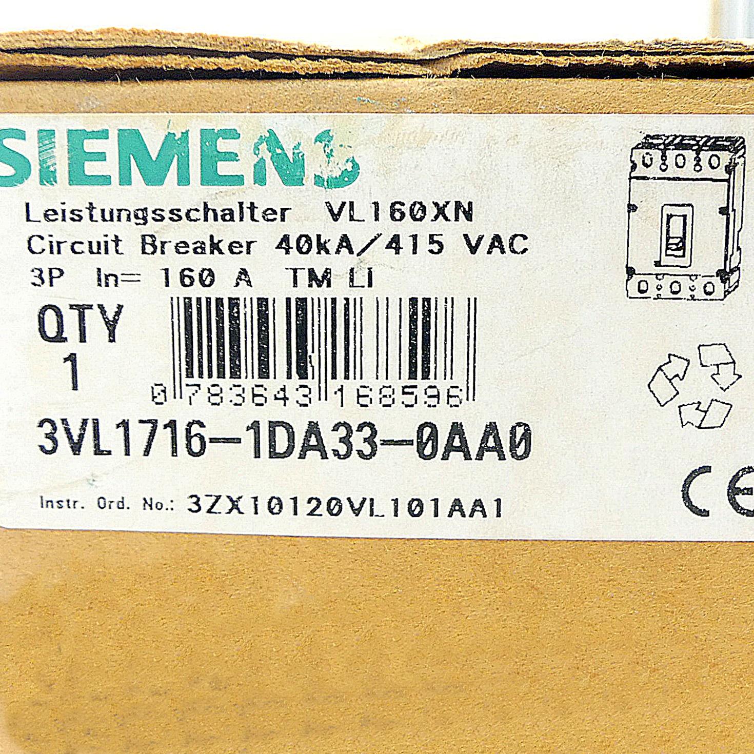 Produktfoto 2 von SIEMENS Leistungsschalter VL160X