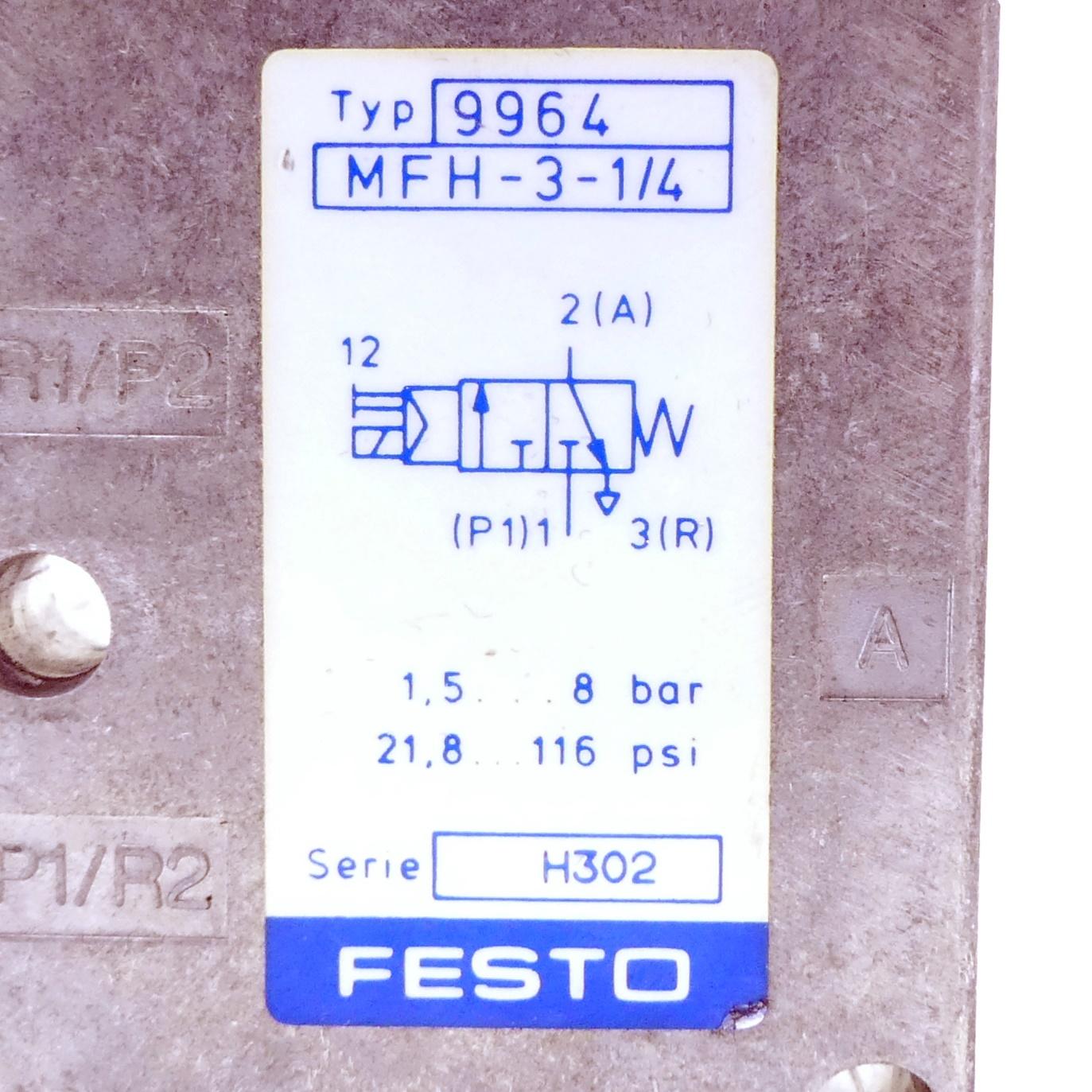 Produktfoto 2 von FESTO 3/2 Wegeventil MFH-3-1/4