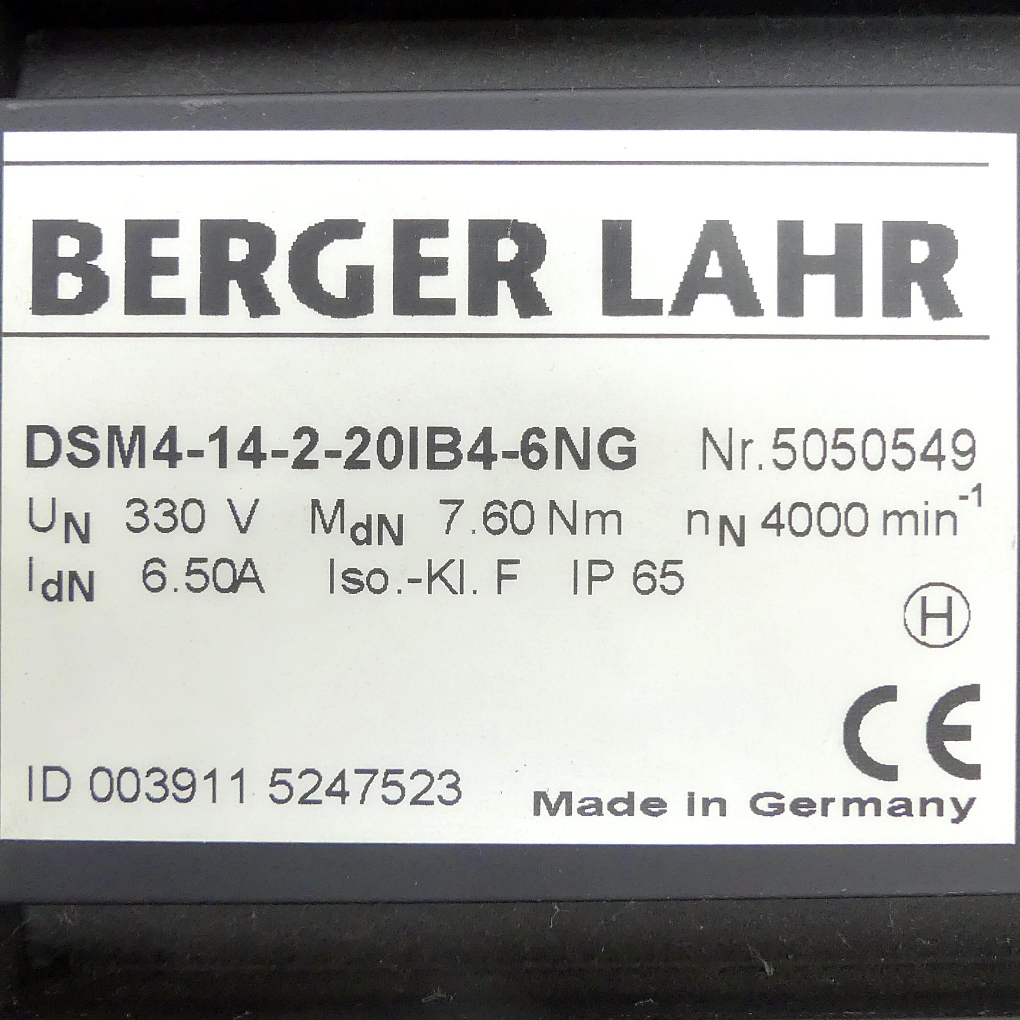 Produktfoto 2 von BERGER LAHR Servomotor DSM4-14-2-20IB4-6NG