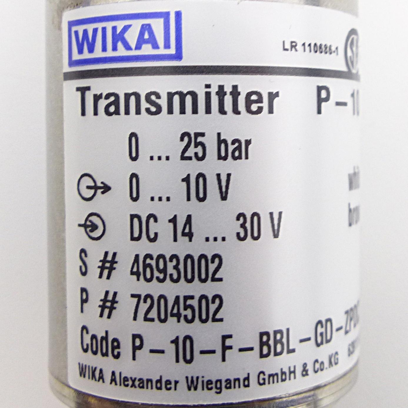 Produktfoto 2 von WIKA Transmitter P-10