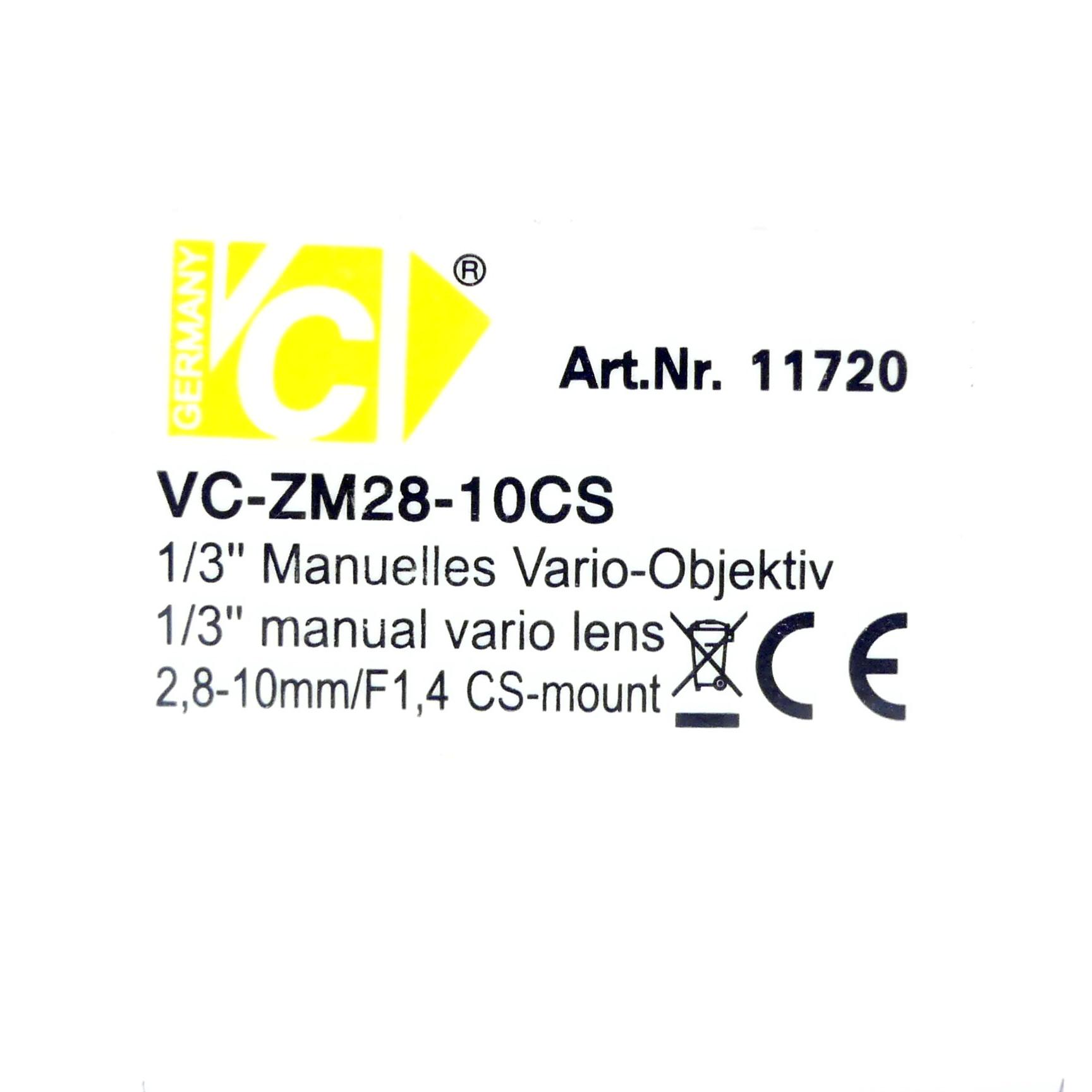 Produktfoto 2 von VC VIDEOCOMPONENTS Manuelles Vario-Objektiv VC-ZM28-10CS