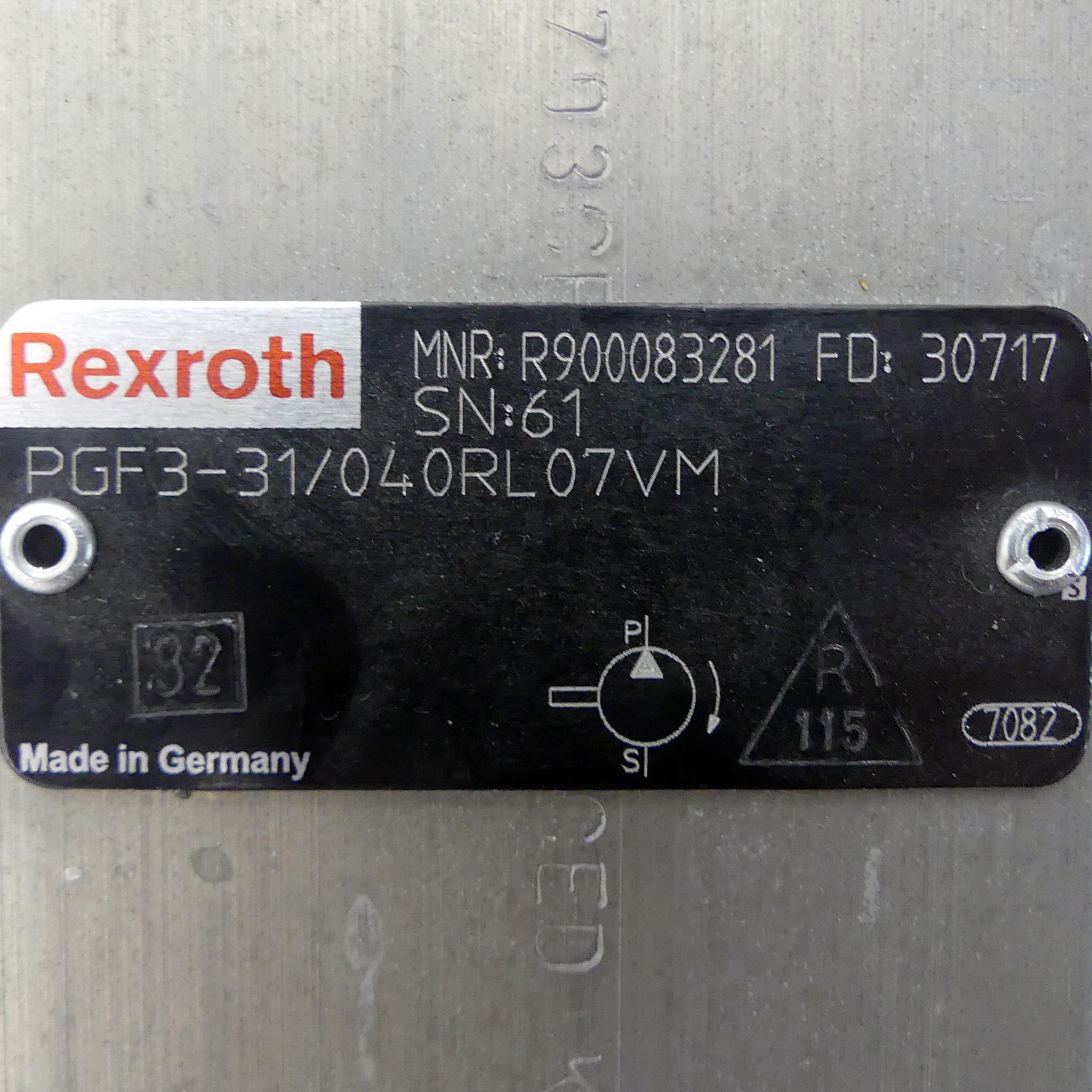 Produktfoto 2 von REXROTH Hydraulikpumpe PGF3-31/040RE07VE4 + PGF3-31/040RL07VM