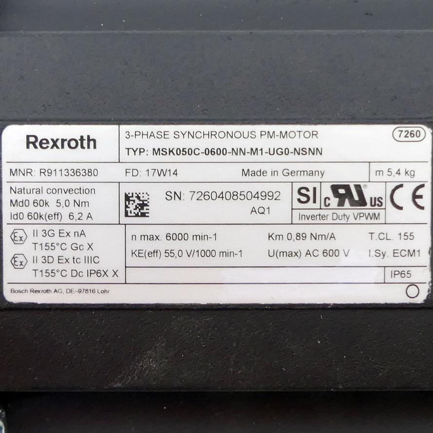 Produktfoto 2 von REXROTH 3-Phase Synchronous PM-Motor