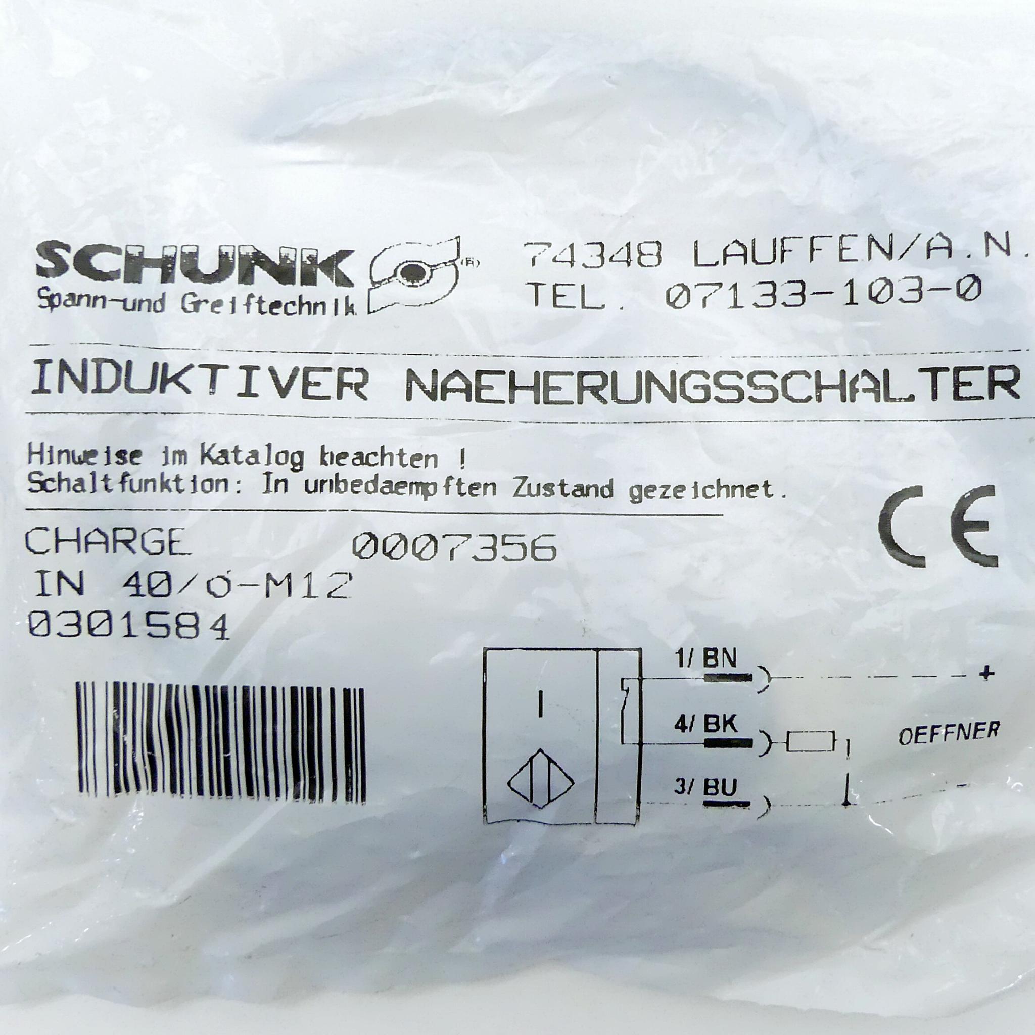 Produktfoto 2 von SCHUNK 2 x induktiver sensor IN 40/Ö-M12