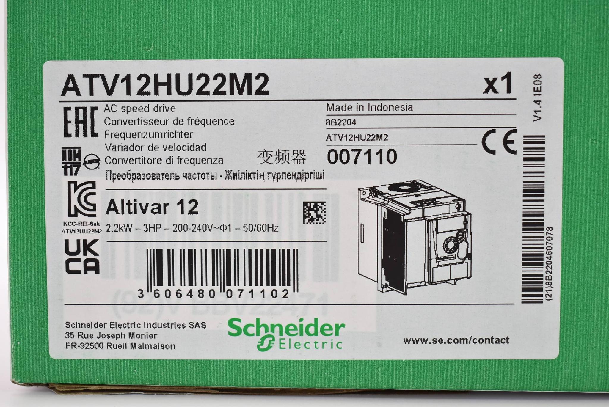 Produktfoto 3 von Schneider electric Altivar 12 Frequenzumrichter ATV12HU22M2 ( 007110 )