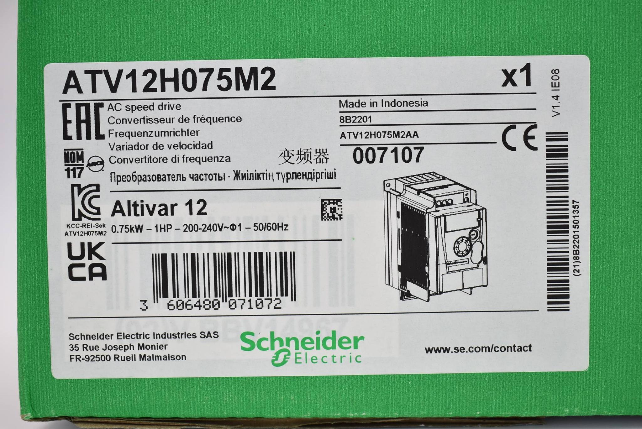 Produktfoto 3 von Schneider electric Altivaar 12 Frequenzumrichter ATV12H075M2 ( 007107 )