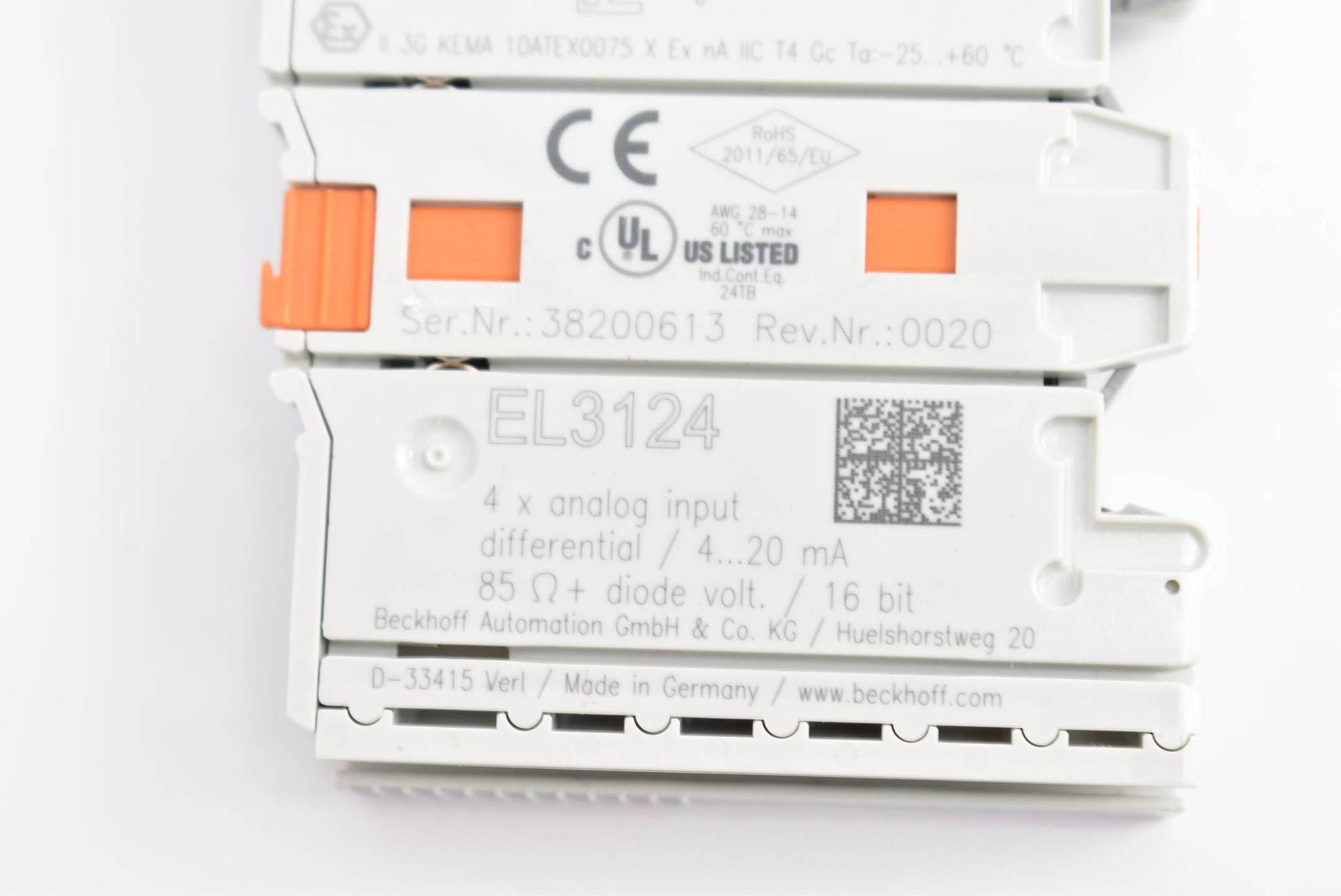 Produktfoto 3 von Beckhoff EtherCAT-Klemme 4-Kanal-Analog-Eingang EL3124 ( EL 3124 )