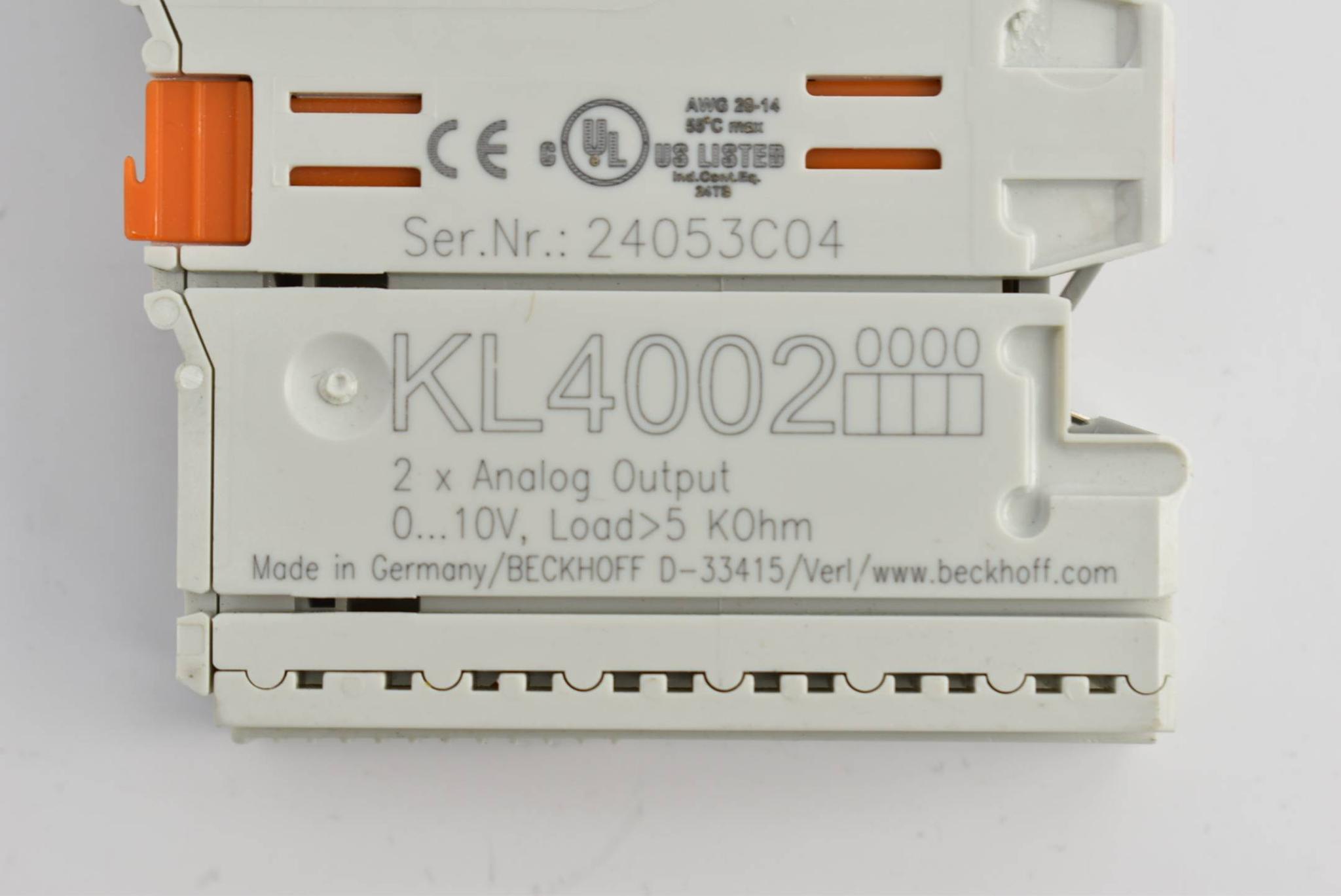 Beckhoff Busklemme 2-Kanal-Analog differentiell 10 V 12 Bit KL 4002 ( KL4002 )