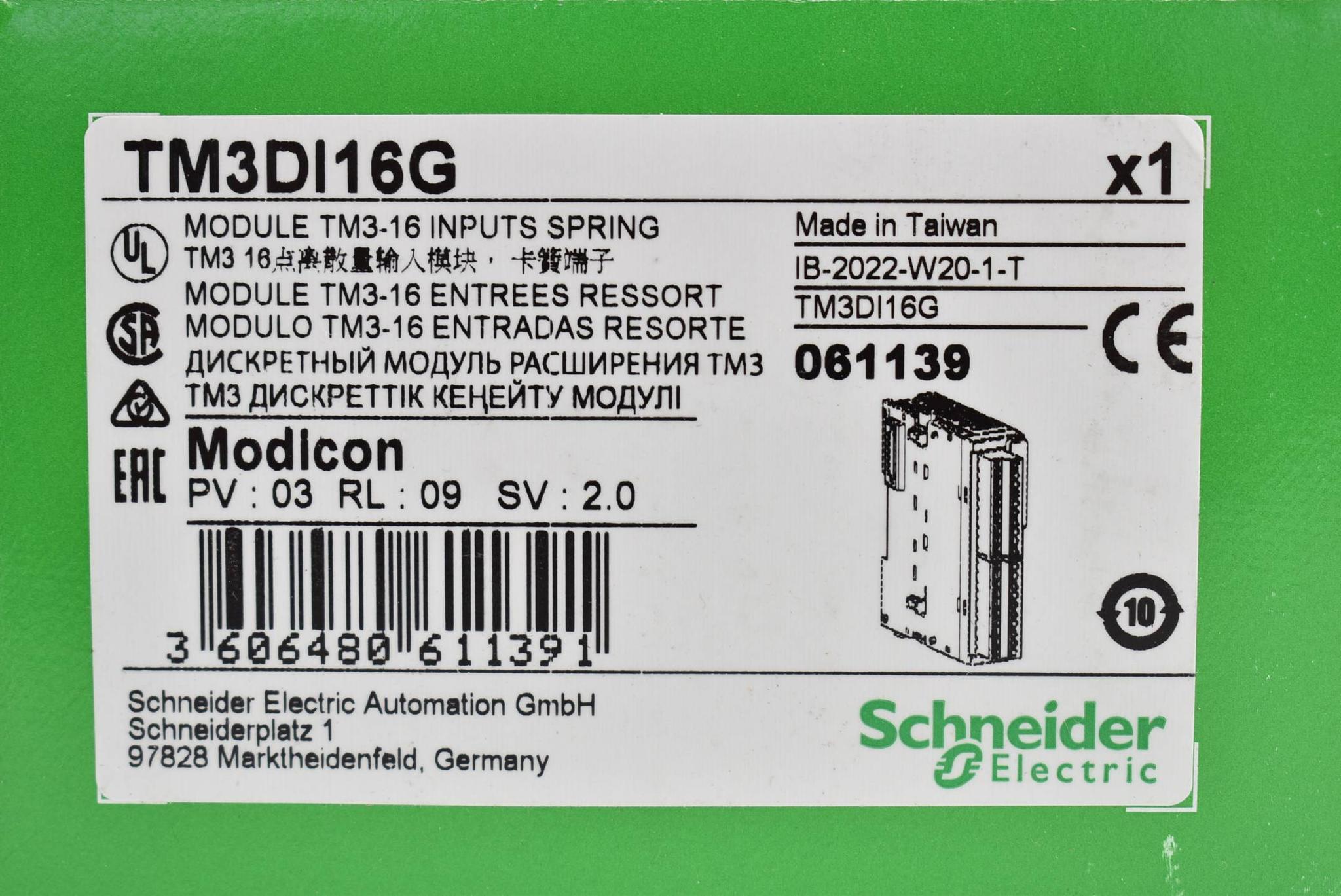 Produktfoto 2 von Schneider electric Modicon TM3 digital 16 Eingänge 24 VDC TM3DI16G