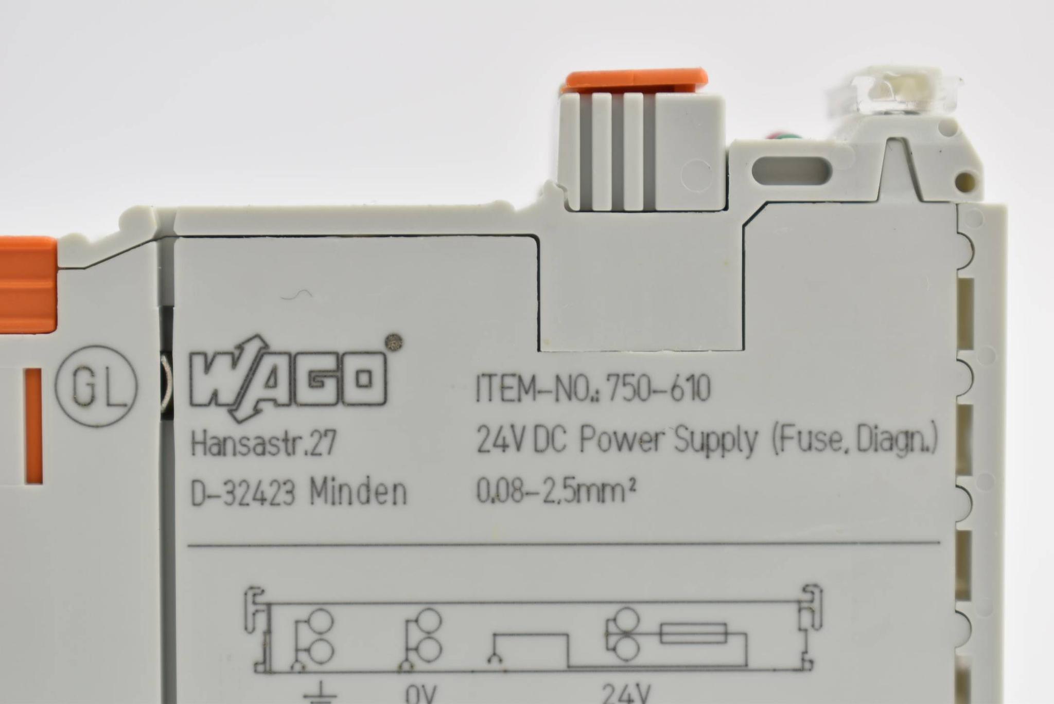 Produktfoto 2 von Wago Potentialeinspeisung Sicherungshalter Diagnose DC 24 V 750-610