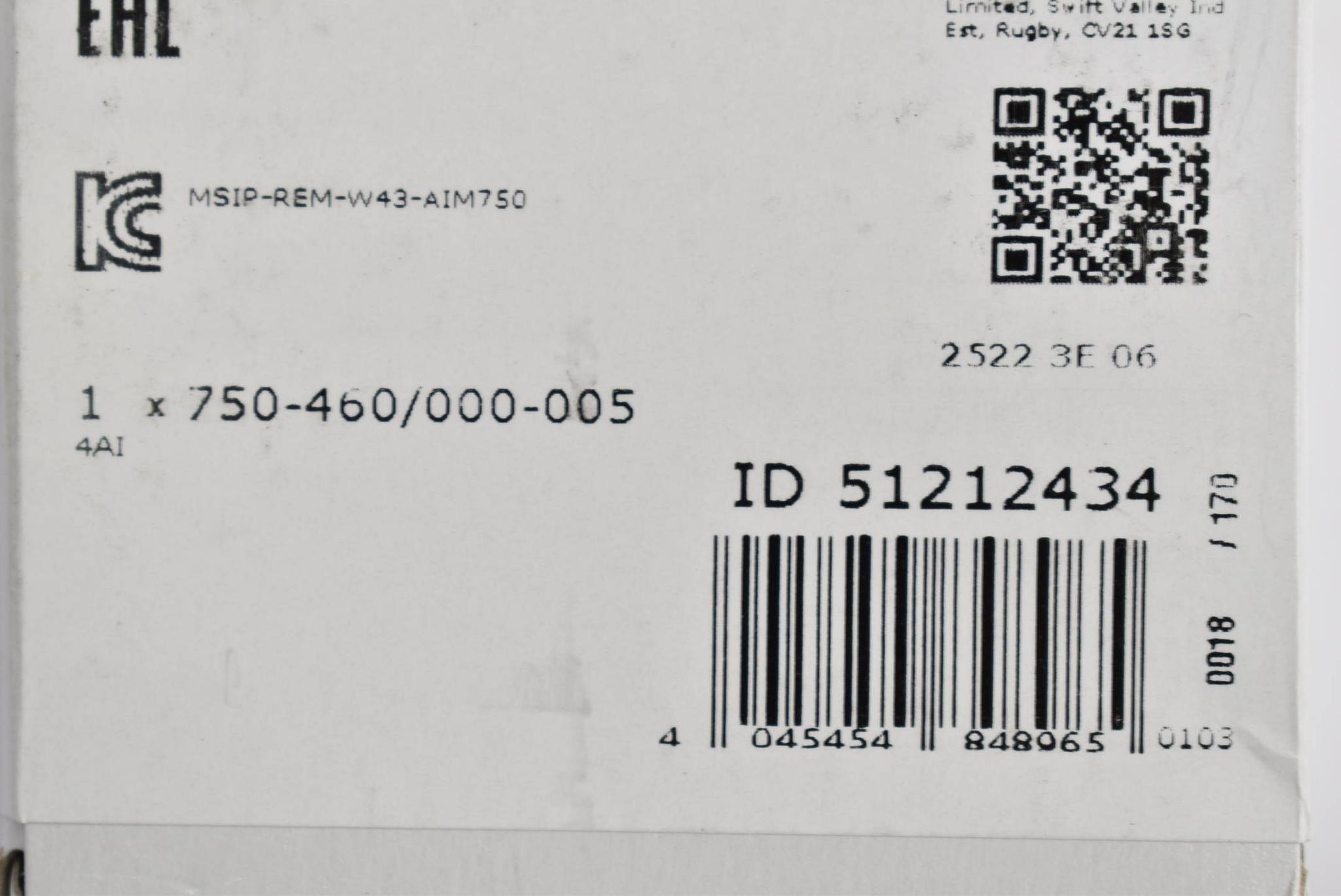 Wago 4-Kanal-Analogeingang für Widerstandssensoren Ni1000/RTD 750-460/000-005