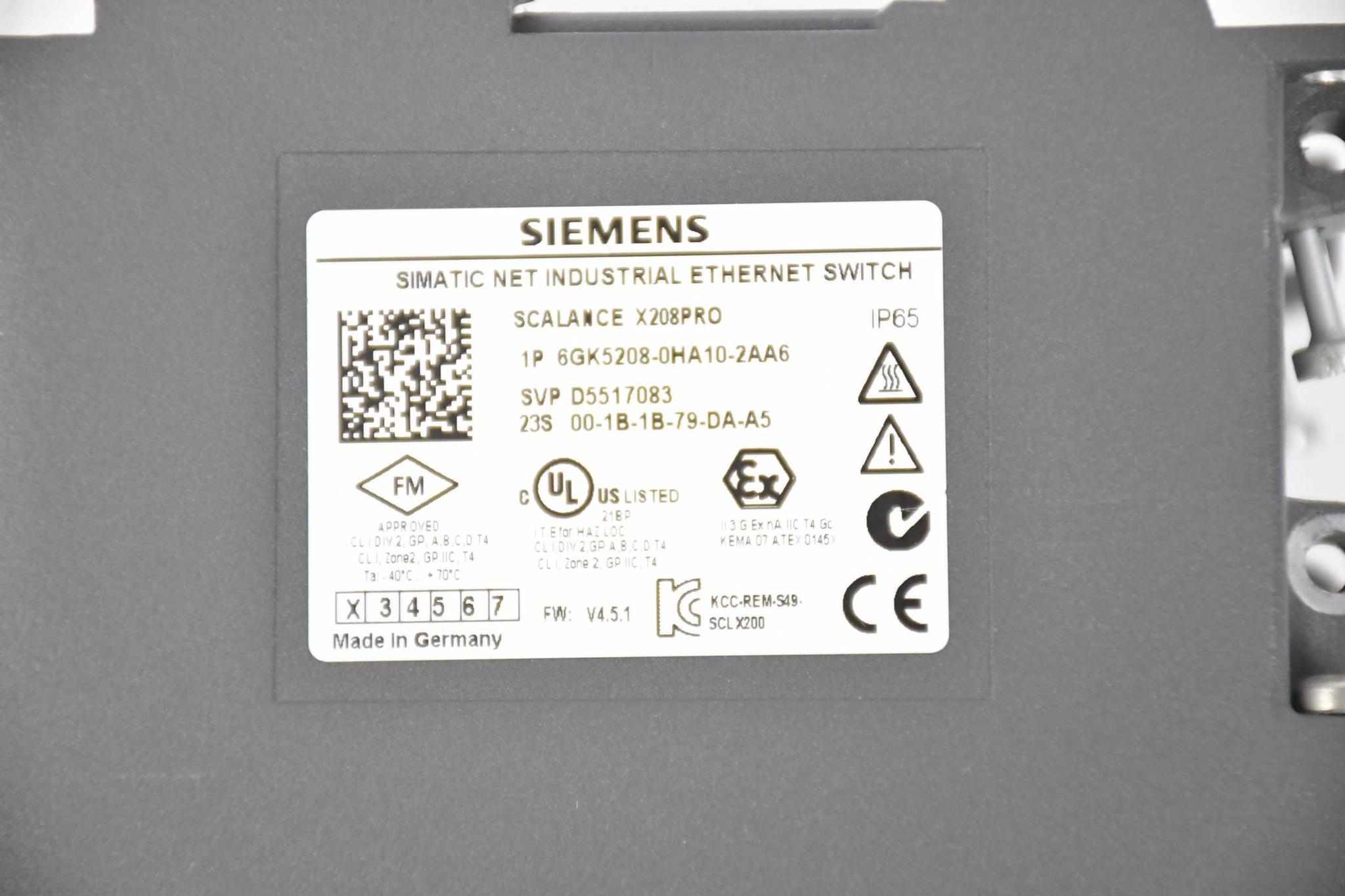 Siemens Scalance X208Pro 6GK5208-0HA10-2AA6 ( 6GK5 208-0HA10-2AA6 ) E2