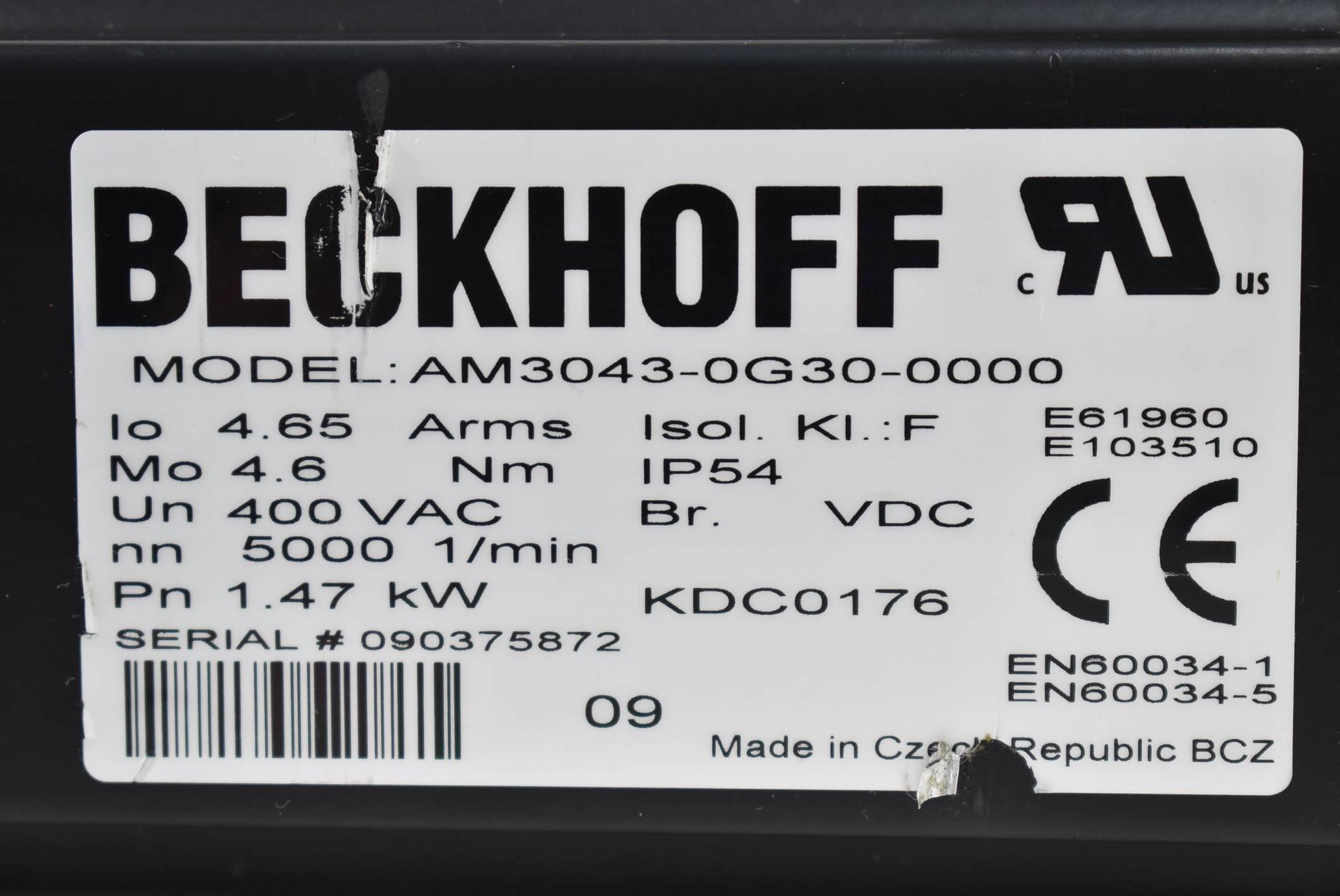 Produktfoto 2 von Beckhoff Servomotor AM3043-0G30-0000 inkl. Getriebe AG2200-LP 090-M01-5-111-000