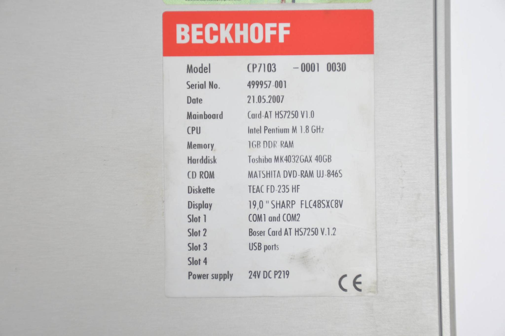 Produktfoto 3 von Beckhoff Panel PC CP7103-0001-0030 ( CP710300010030 )