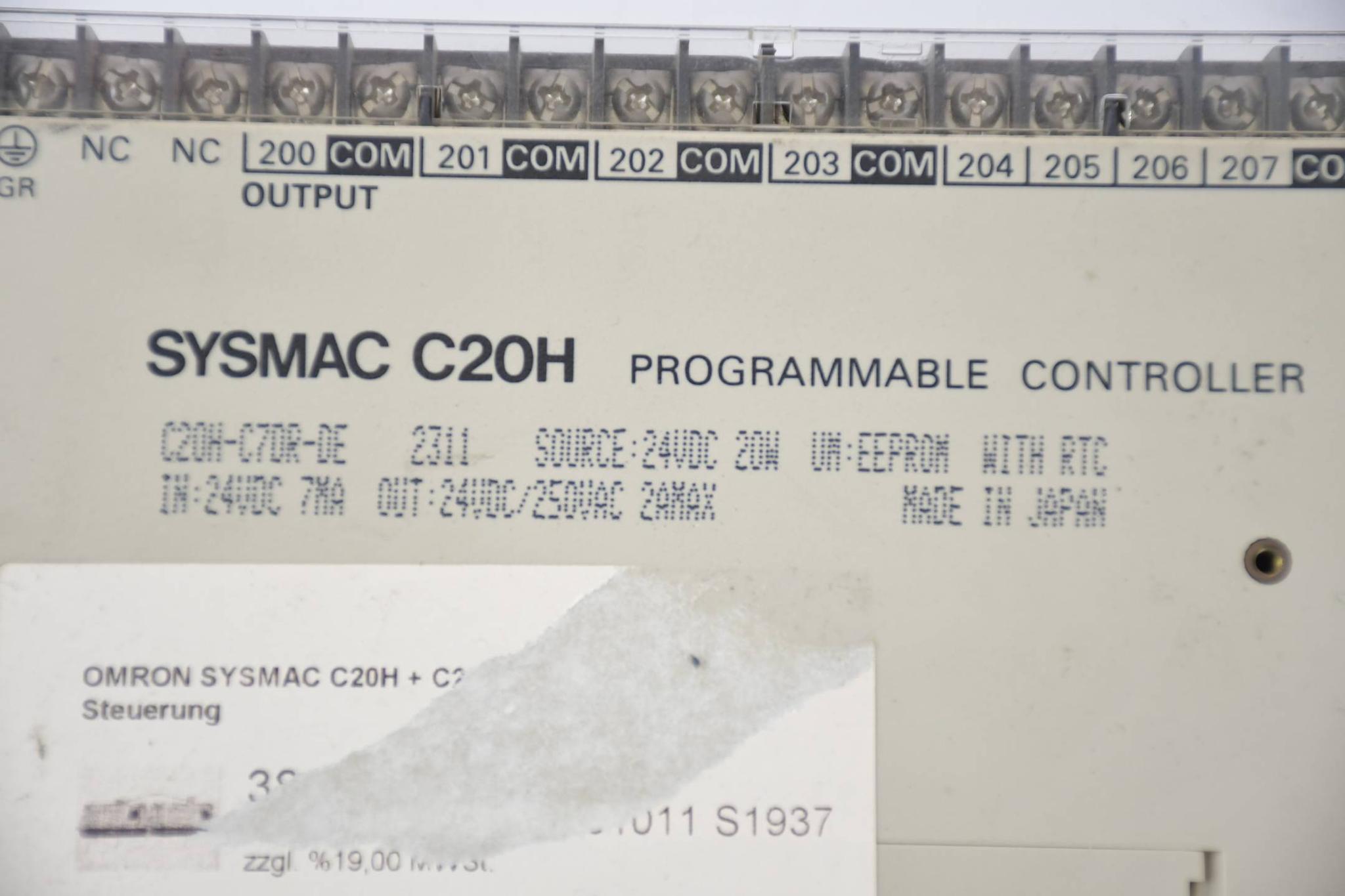 Produktfoto 3 von Omron SYSMAC C20H Programmierbare Steuerung C20H-C7DR-DE ( C20H-C7DR-DE-V1 )