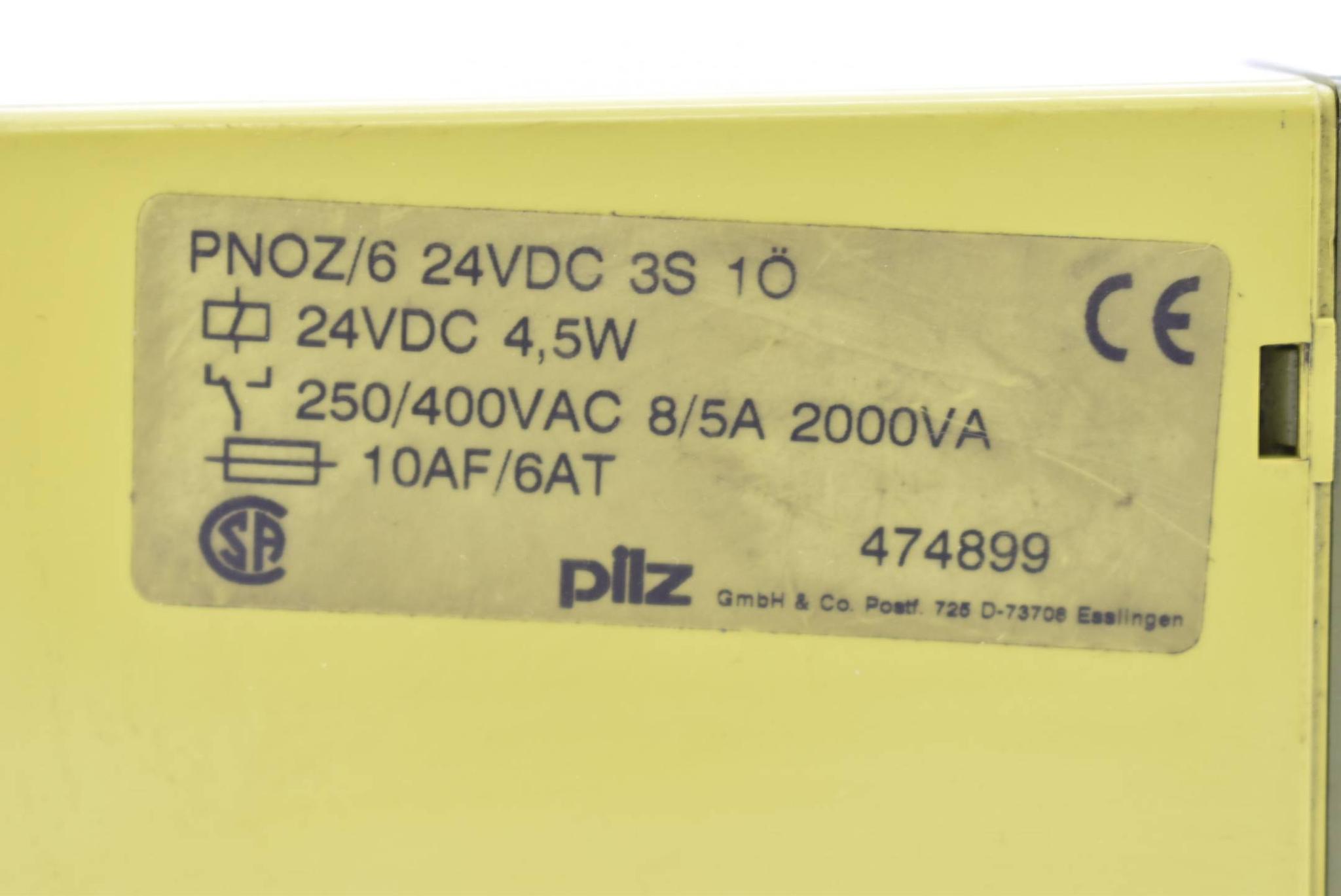 Produktfoto 4 von Pilz Sicherheitsschaltgerät 4,5W PNOZ/6 24VDC 3S 1Ö ( 474899 )