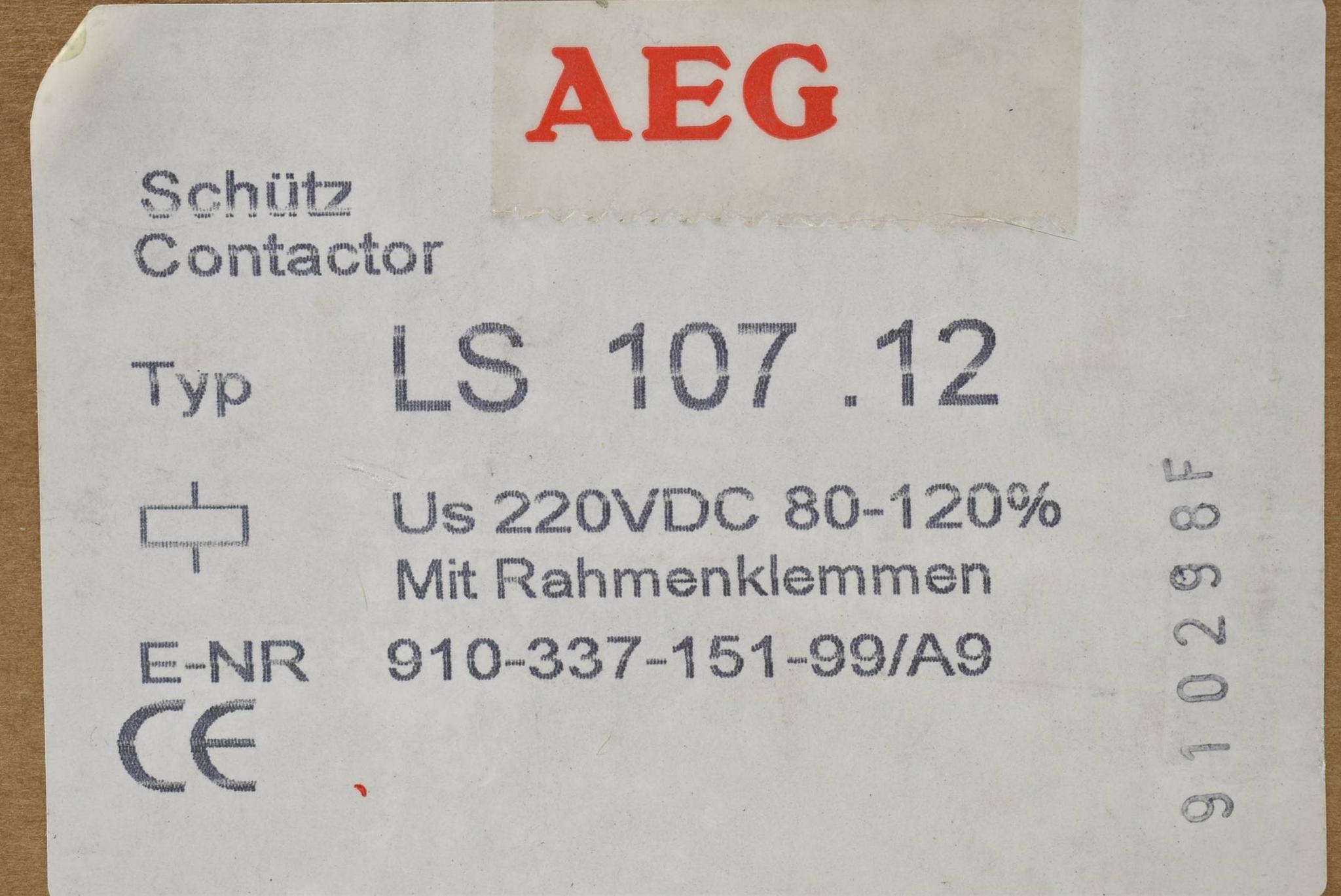 Produktfoto 4 von AEG Lastschütz mit Rahmenklemmen 220 V DC LS107.12