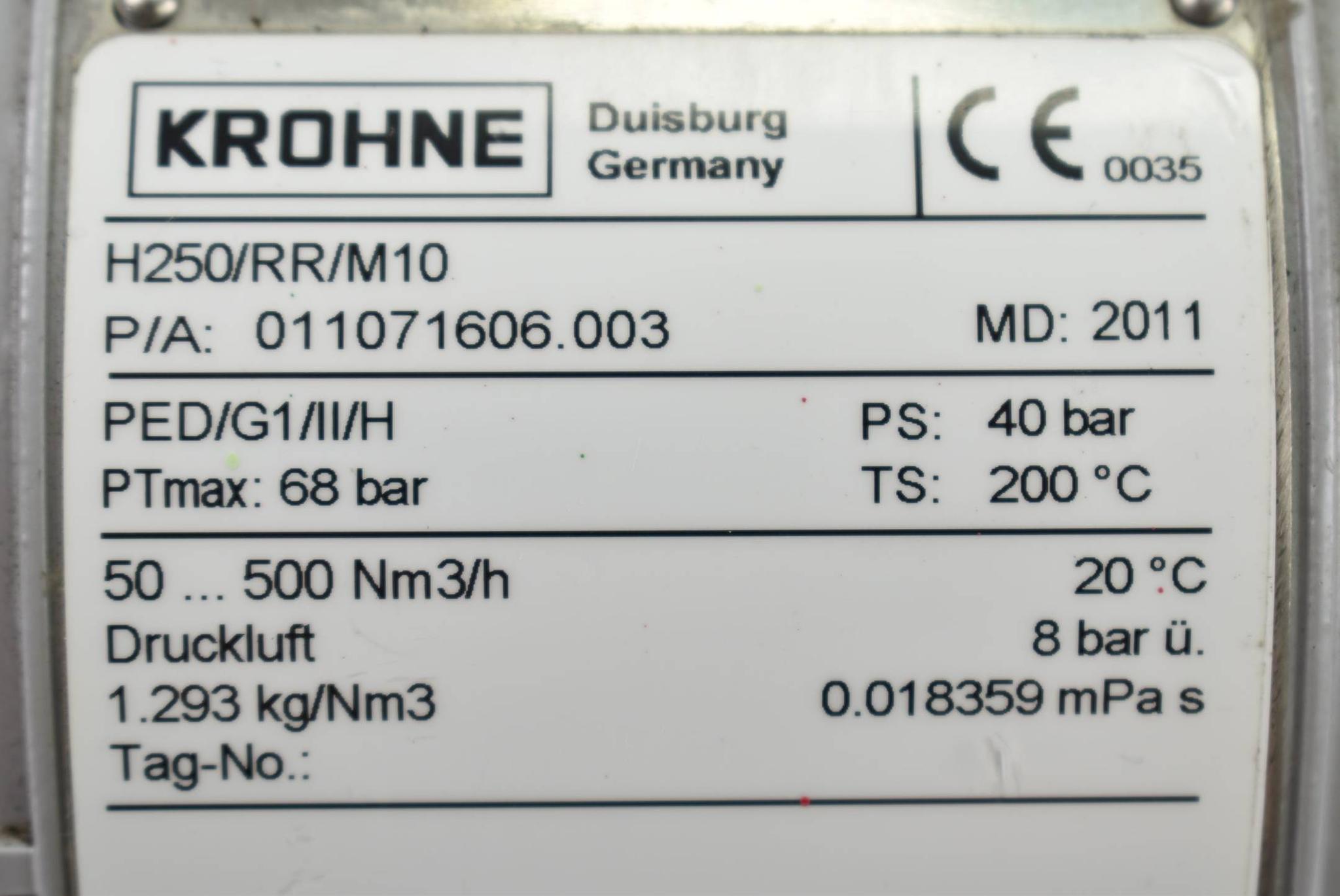 Produktfoto 3 von Krohne Durchflussmessgerät M10 max. 68 bar H250/RR/M10