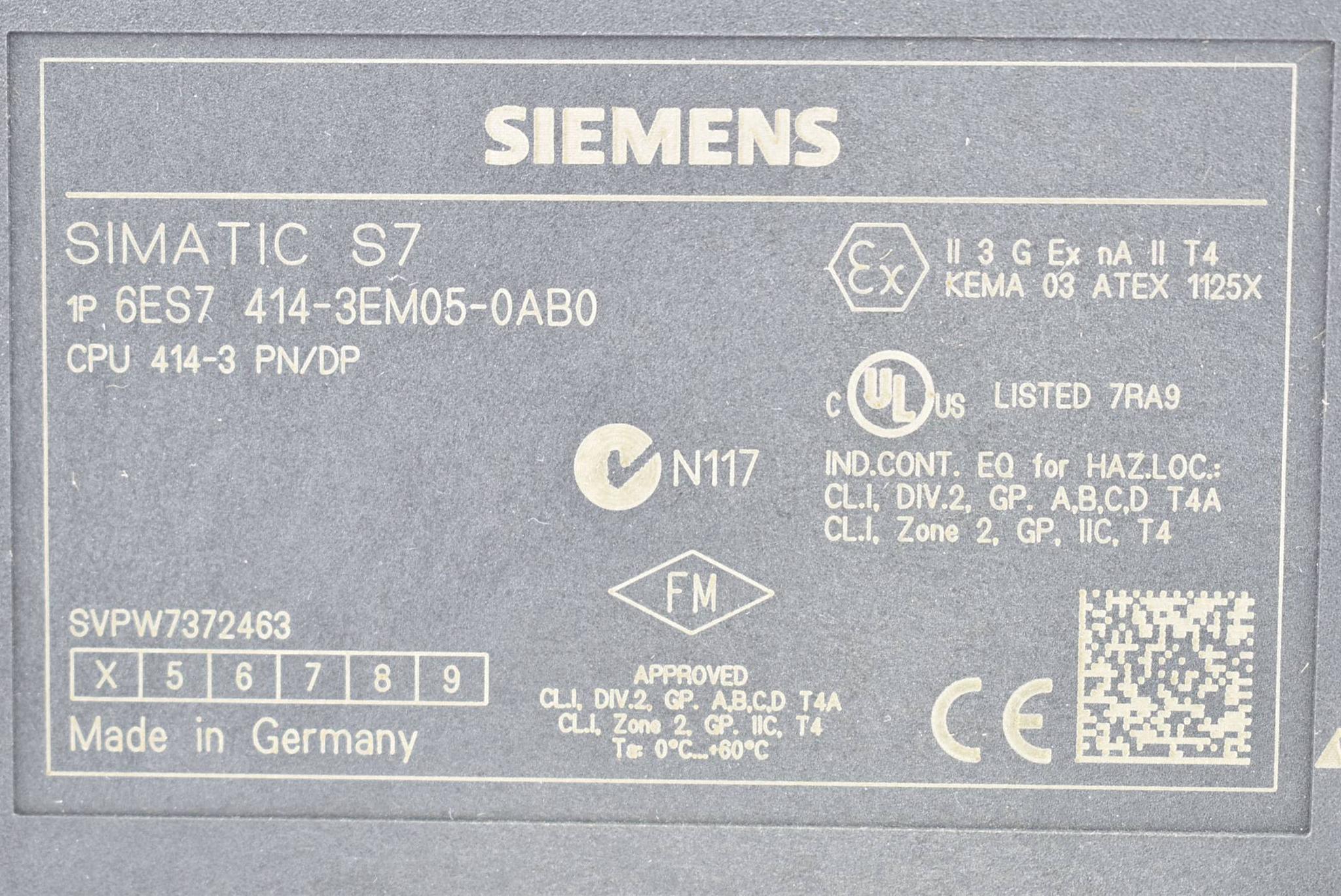 Produktfoto 3 von Siemens simatic S7-400 CPU 414-3 6ES7 414-3EM05-0AB0 ( 6ES7414-3EM05-0AB0 ) E4