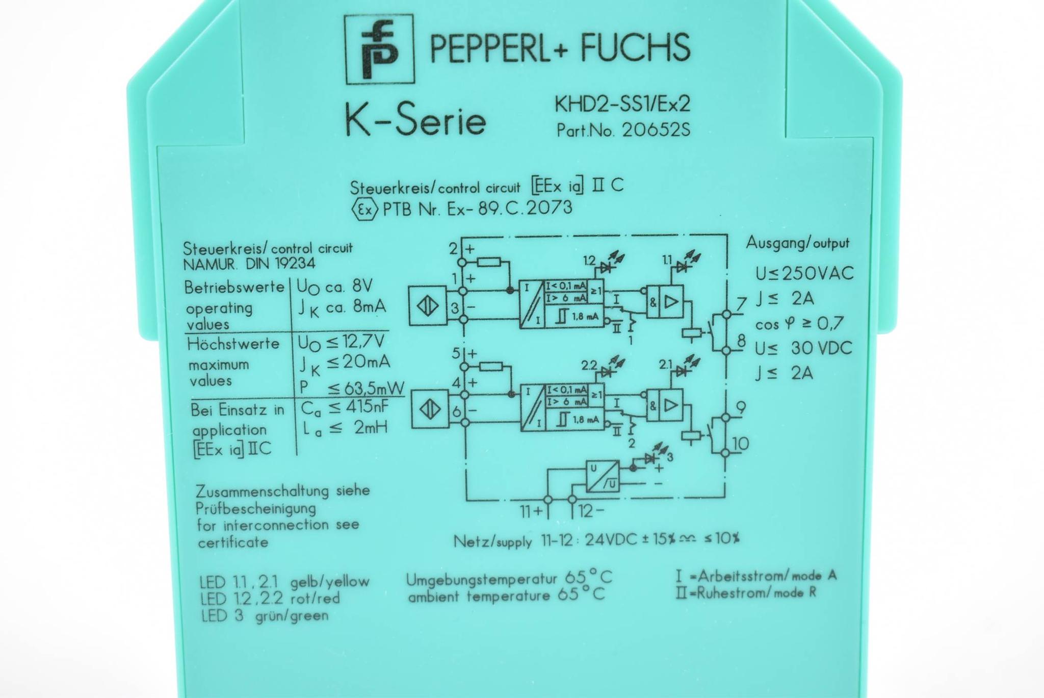 Produktfoto 3 von Pepperl+Fuchs KHD2-SS1/Ex2 Trennschaltverstärker 250V AC 2A 20652S