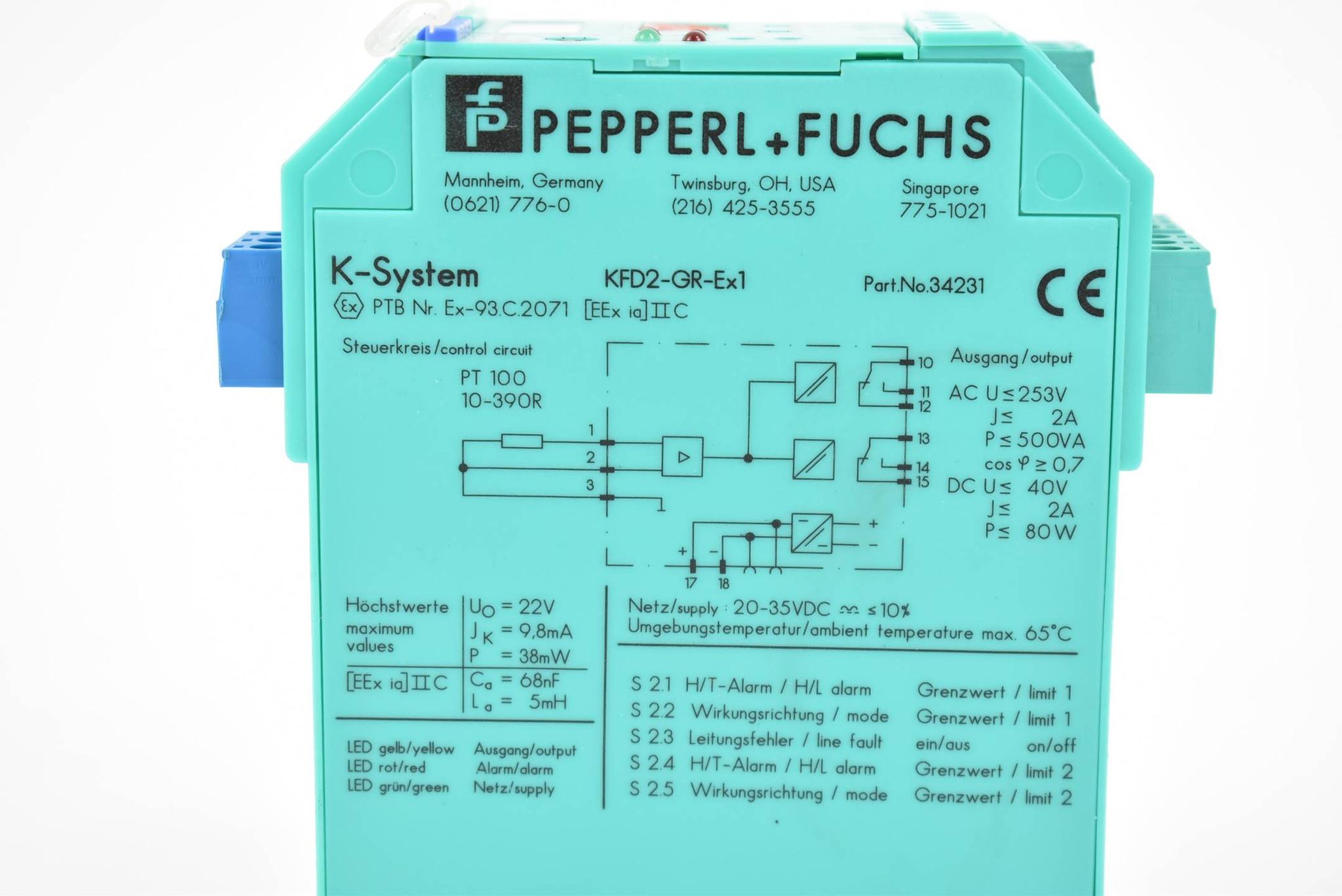 Produktfoto 2 von Pepperl & Fuchs KFD2-GR-EX1 Grenzwertschalter 253V 2A ( 34231 )