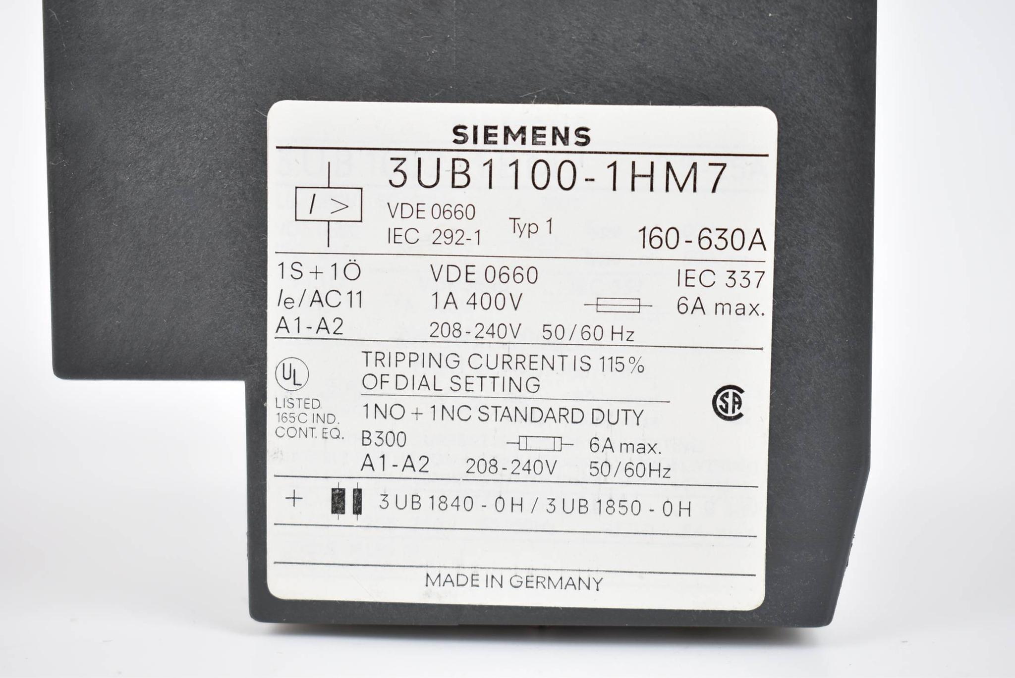 Produktfoto 3 von Siemens 3UB11 Überlastrelais 160-630A 3UB1100-1HM7 ( 3UB1 100-1HM7 )