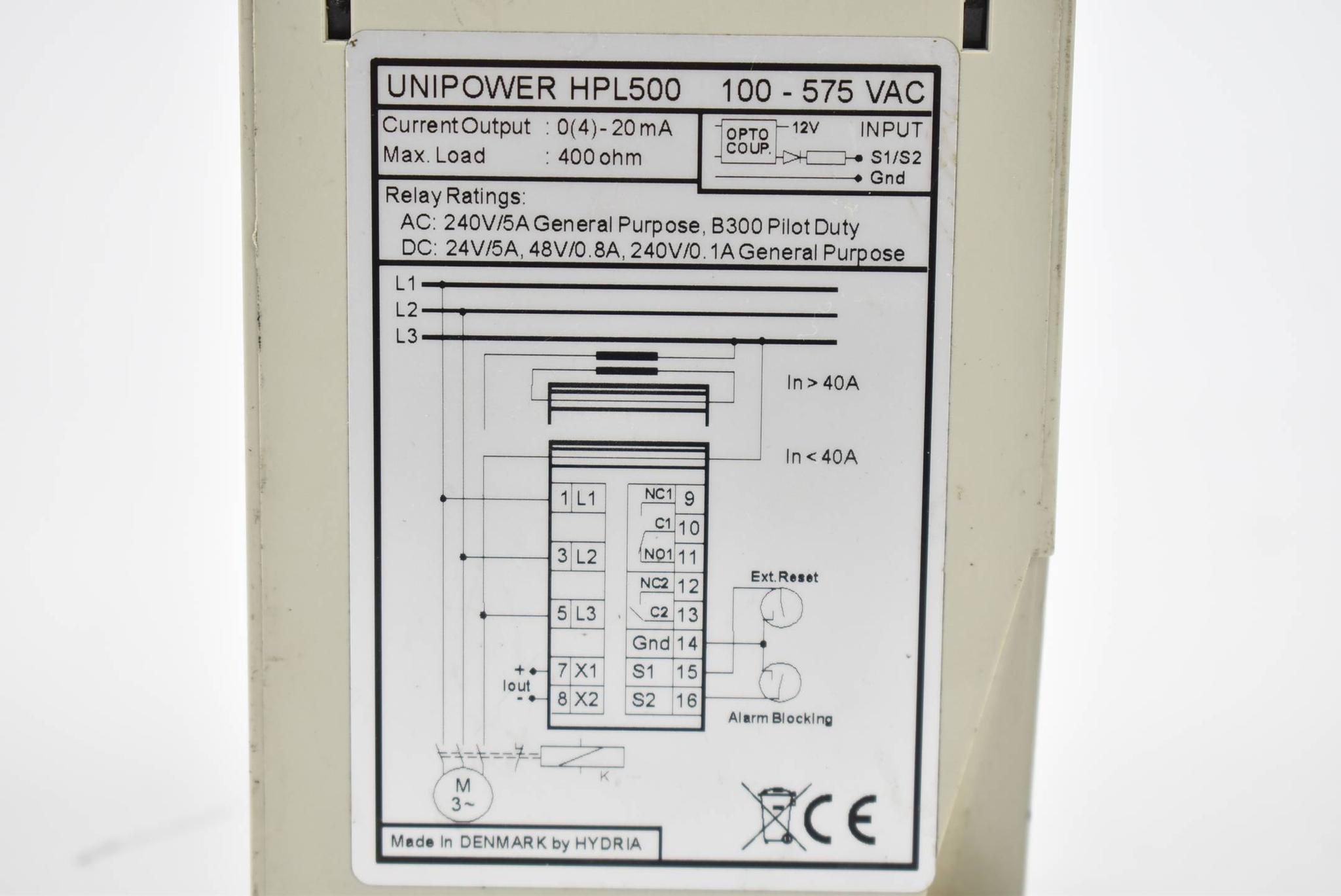 Produktfoto 2 von Unipower Stromwandler 100-575VAC 0(4)-20mA 400ohm HPL500