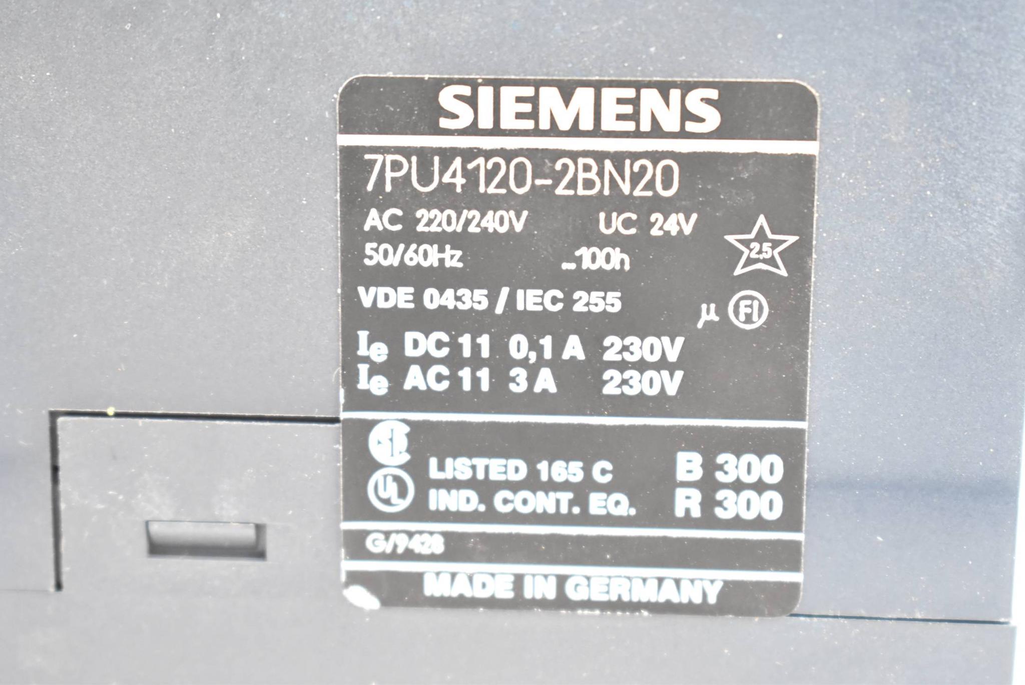 Produktfoto 3 von Siemens 7PU Zeitrelais 2220/240VAC 24VUC 50/60Hz 100h 7PU4120-2BN20 ( 7PU4 120-2BN20 )