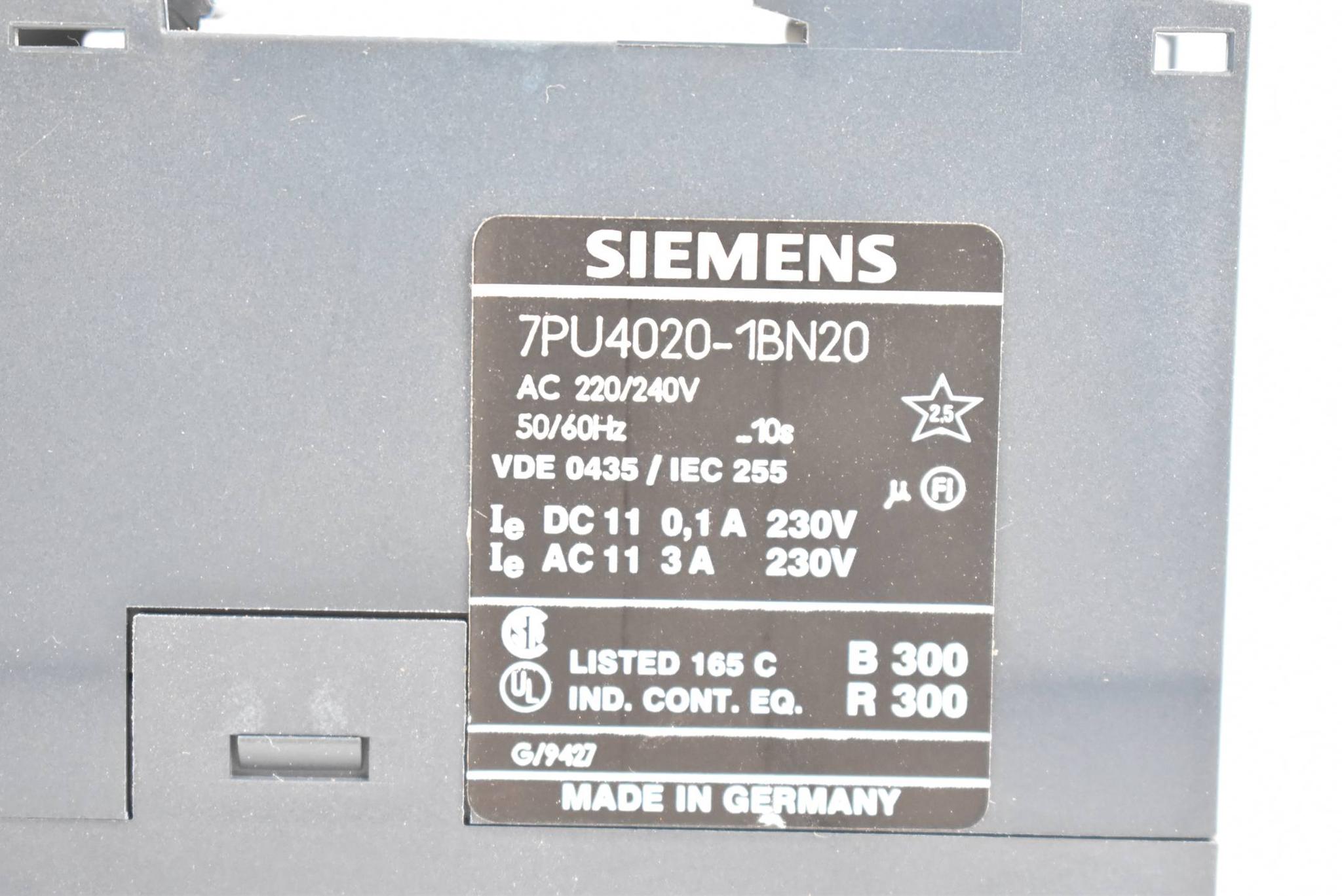 Produktfoto 3 von Siemens 7PU Zeitrelais 220/240VAC 50/60Hz 10s 7PU4020-1BN20